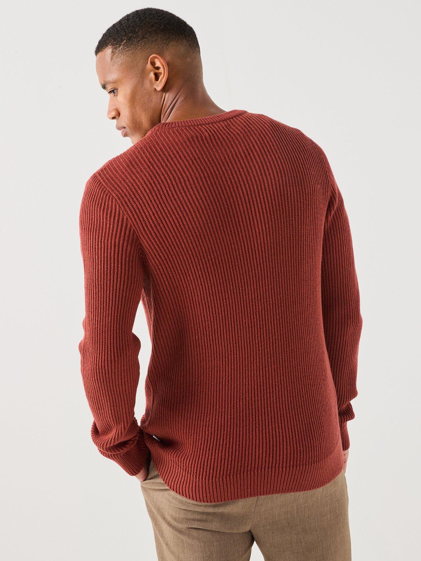 Image 2 of 6 of Jack & Jones Panel Knitted Jumper - Red