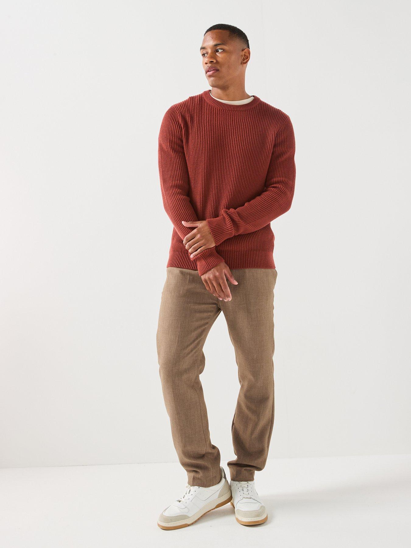 Image 3 of 6 of Jack & Jones Panel Knitted Jumper - Red