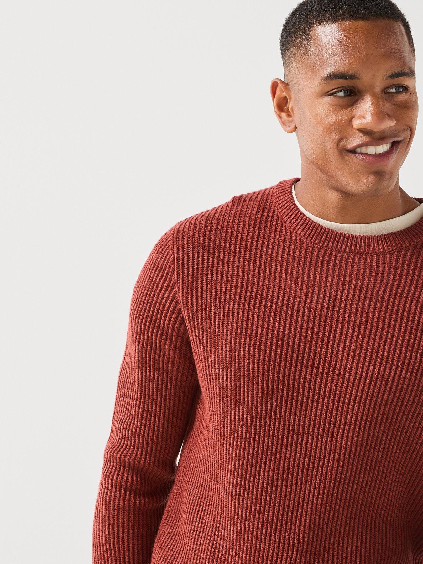Image 4 of 6 of Jack & Jones Panel Knitted Jumper - Red