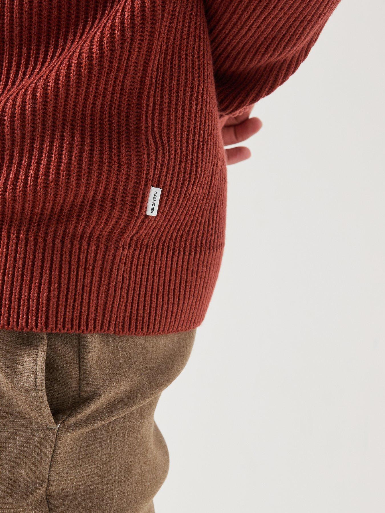 Image 5 of 6 of Jack & Jones Panel Knitted Jumper - Red