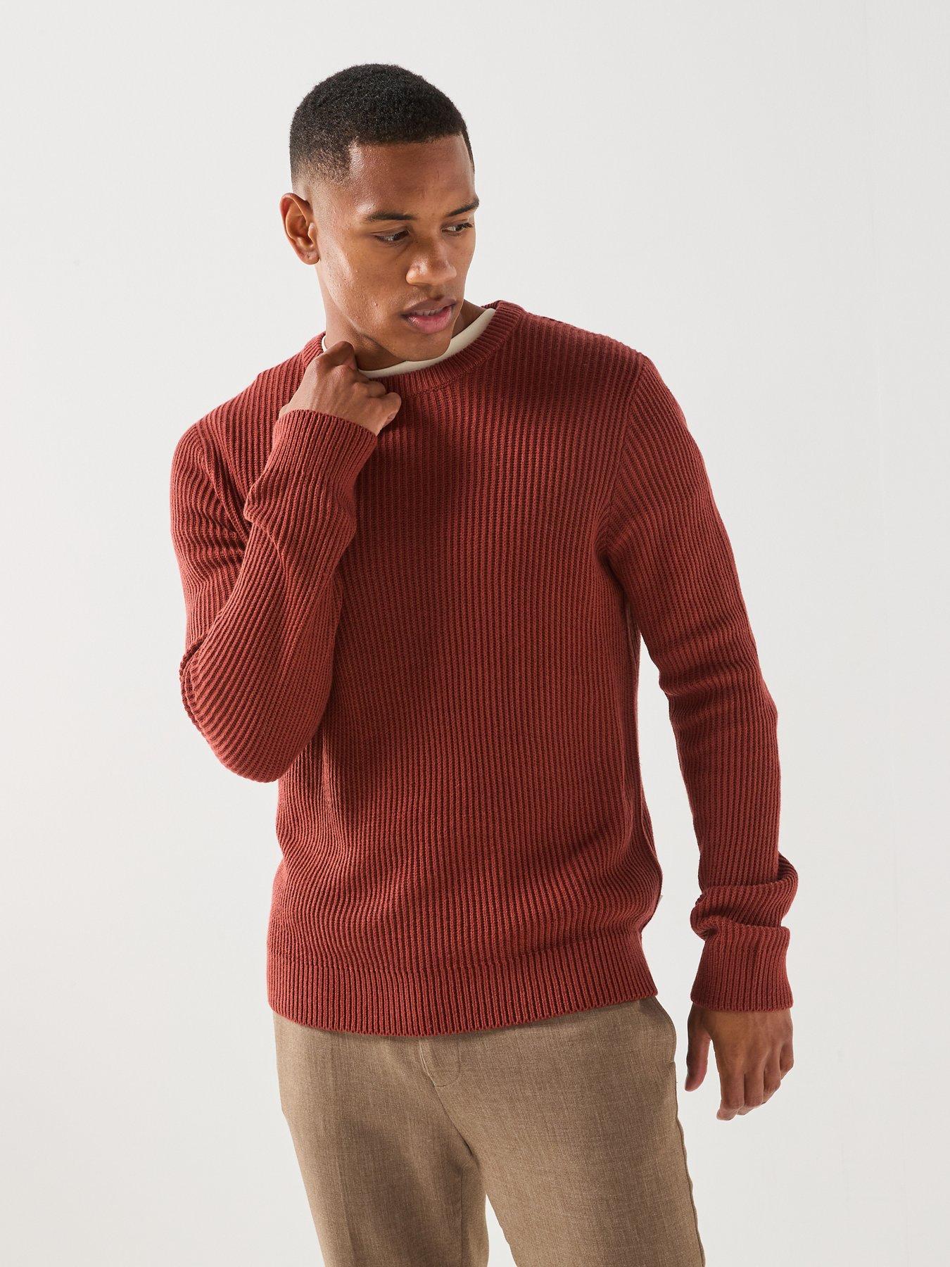 Image 6 of 6 of Jack & Jones Panel Knitted Jumper - Red