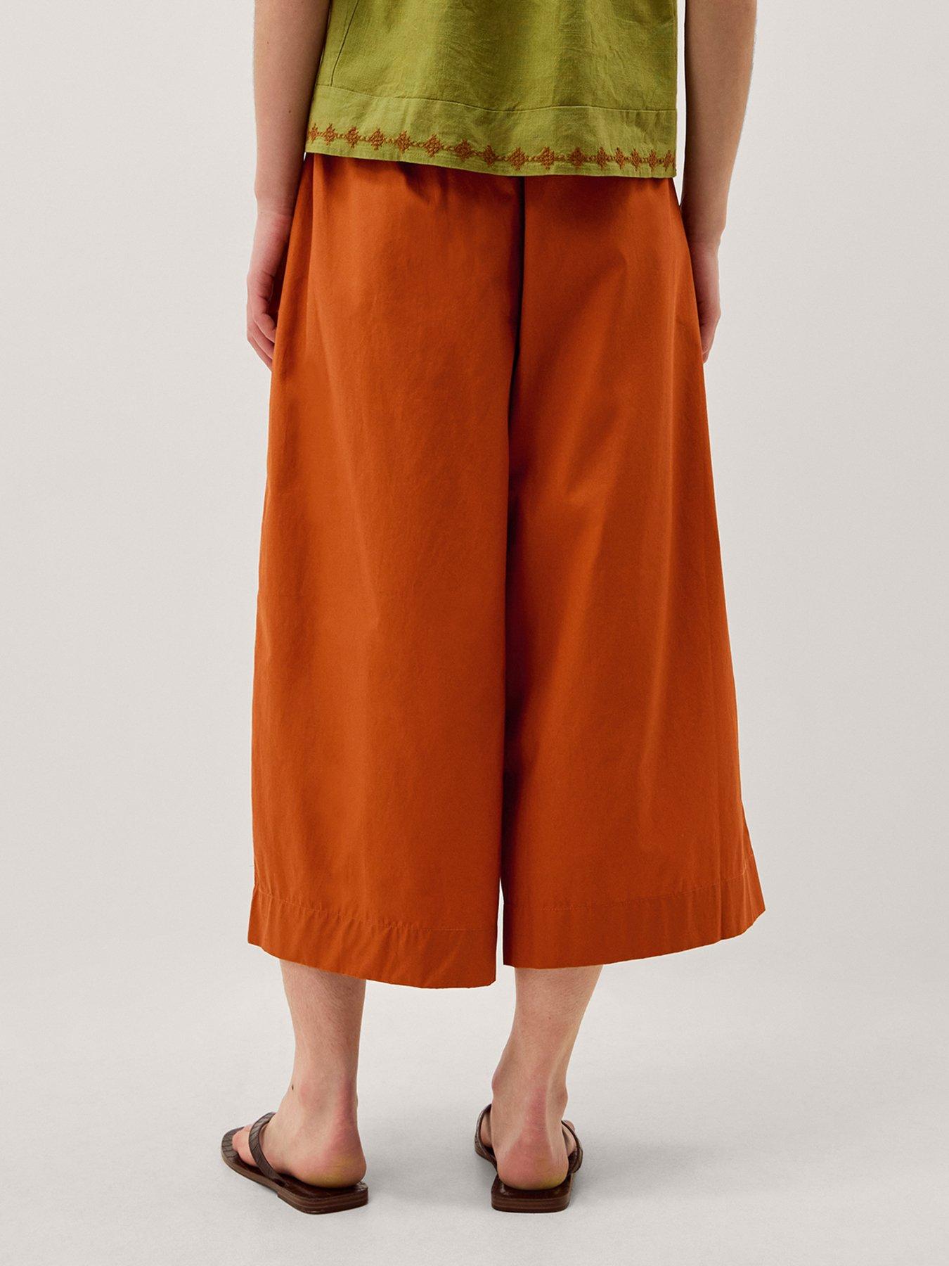 Image 2 of 5 of Monsoon Sofia Cropped Trousers - Orange