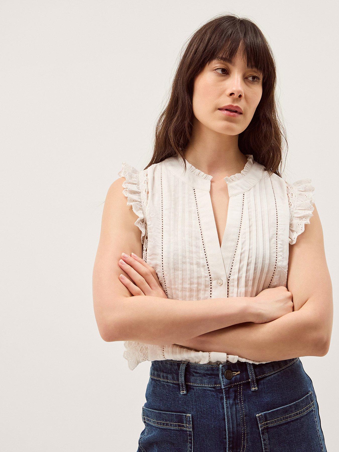 Monsoon Lacy Lace Top - Cream