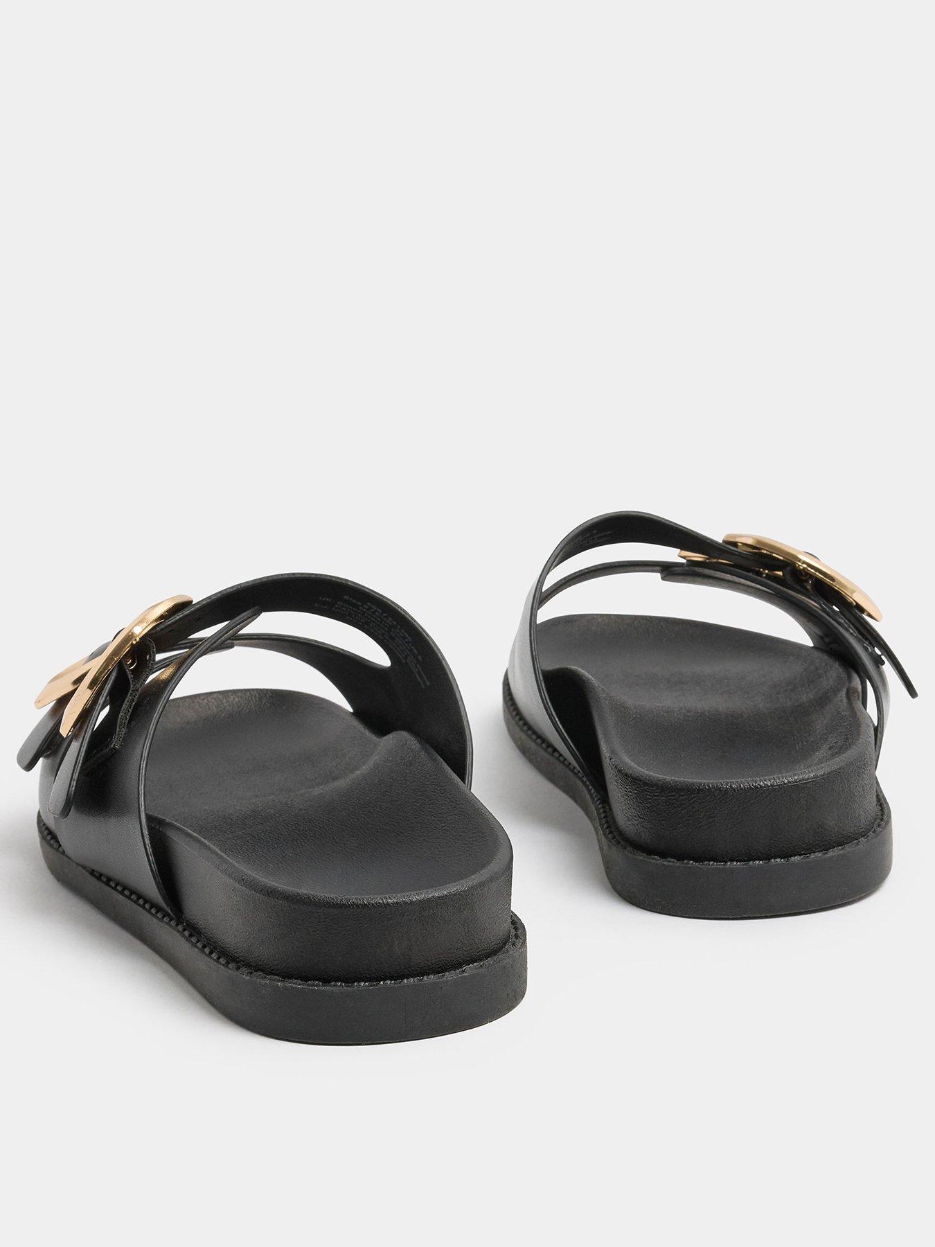 Image 3 of 5 of Yours Extra Wide Fit Brushed Buckle Mule - Black