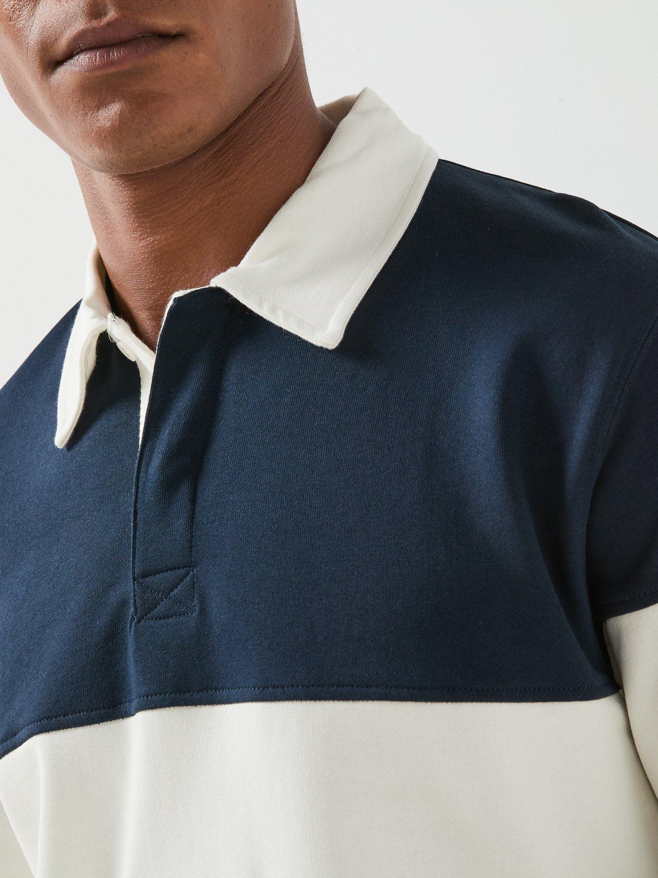 Image 5 of 6 of Jack & Jones Frederiksberg Blocking Rugby Sweat Polo Shirt - Navy