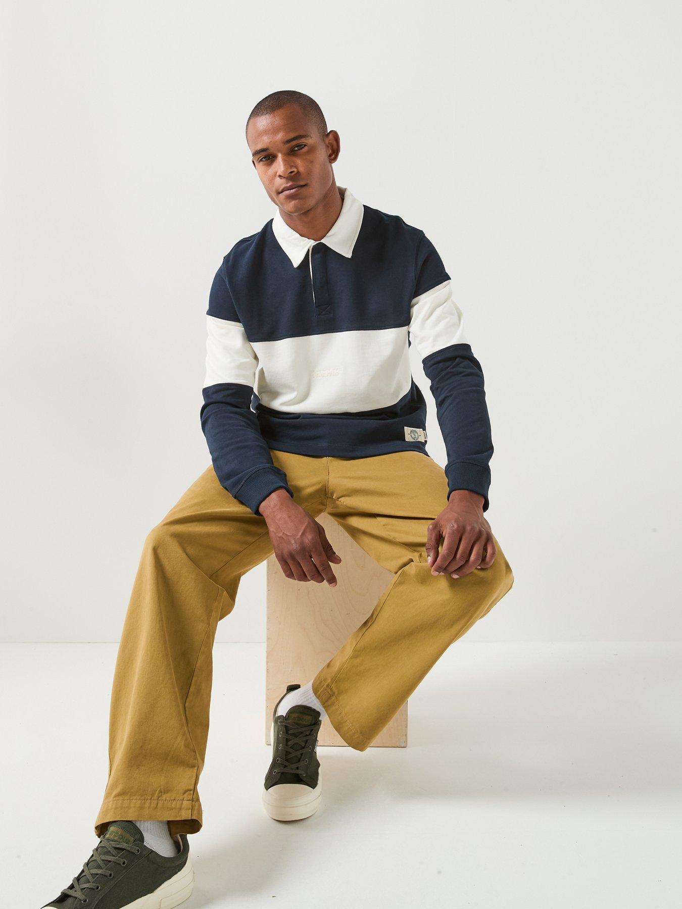 Image 6 of 6 of Jack & Jones Frederiksberg Blocking Rugby Sweat Polo Shirt - Navy
