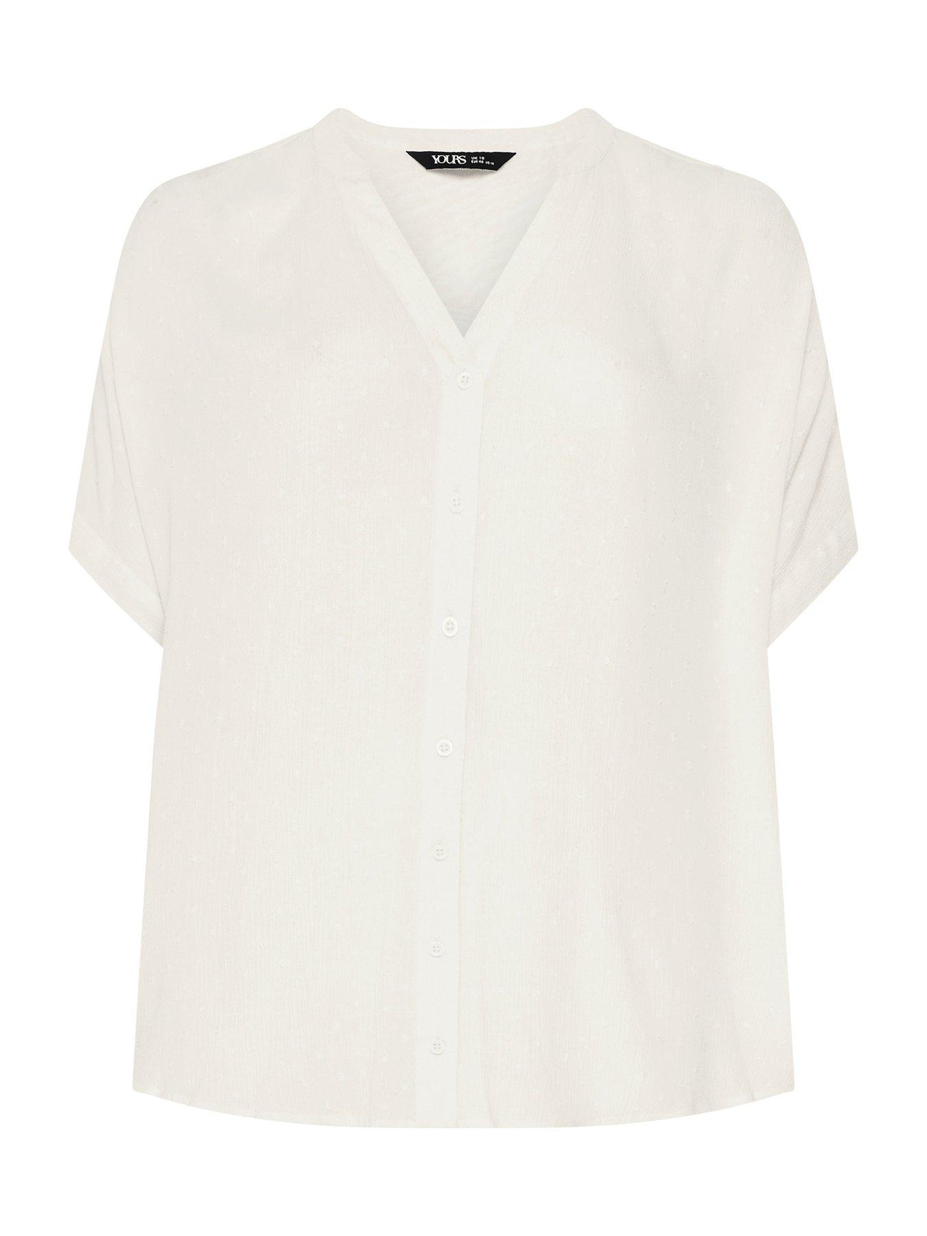 Image 5 of 5 of Yours Curve Printed Crinkle Notchneck Top