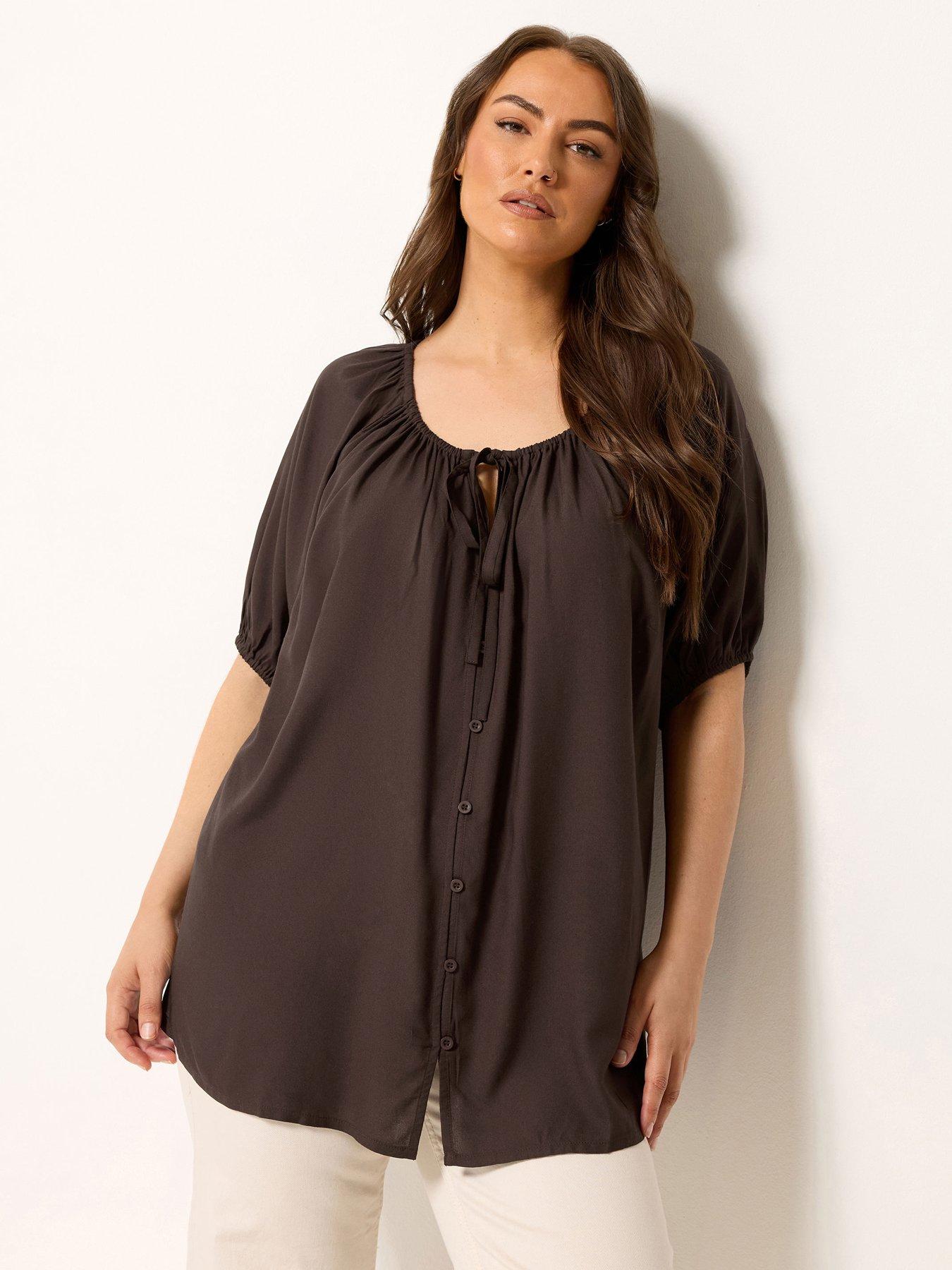 Yours Curve Gypsy Top - Brown