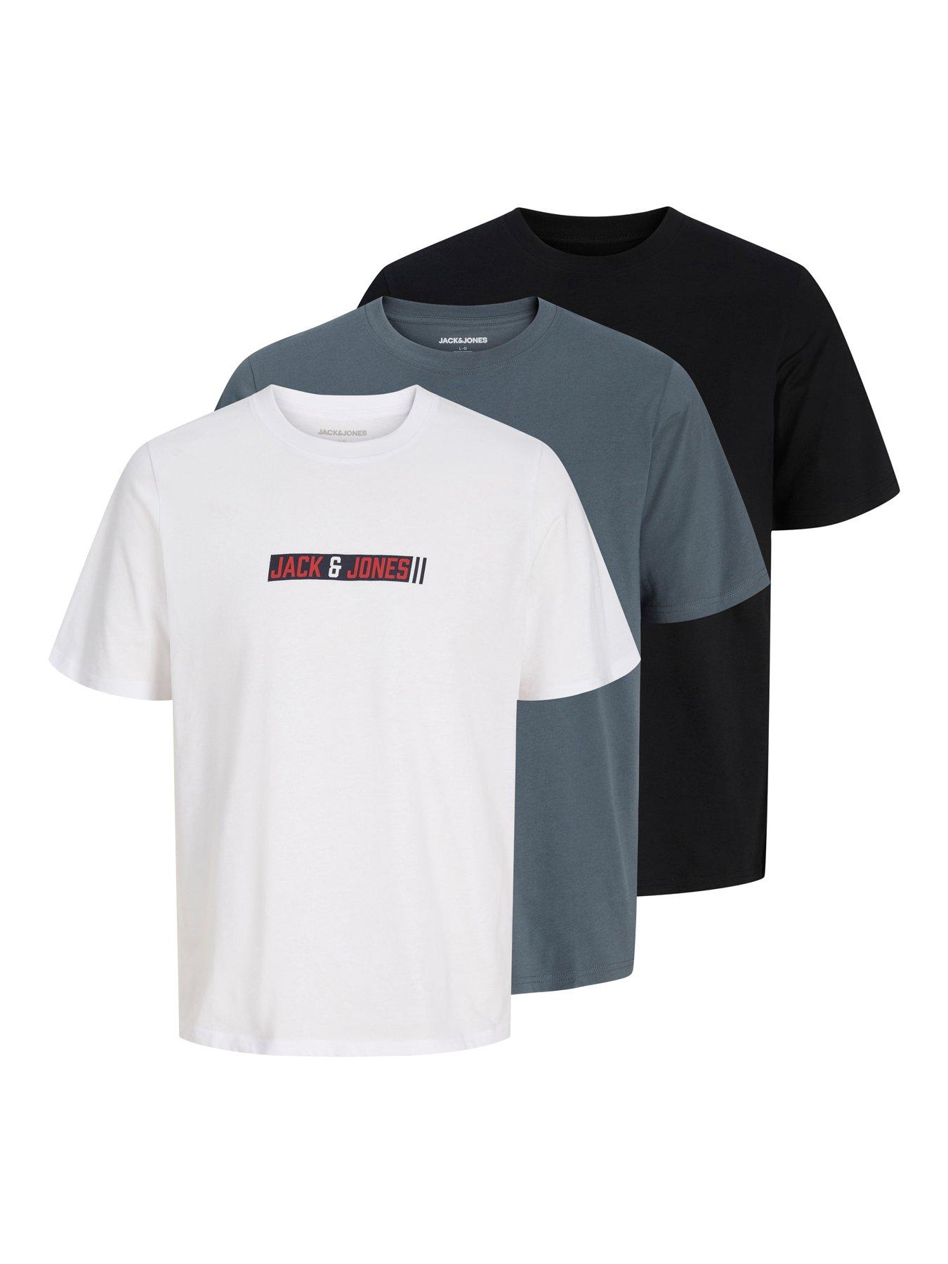 Jack & Jones Aero Crew Neck 3 Pack T-Shirt - White