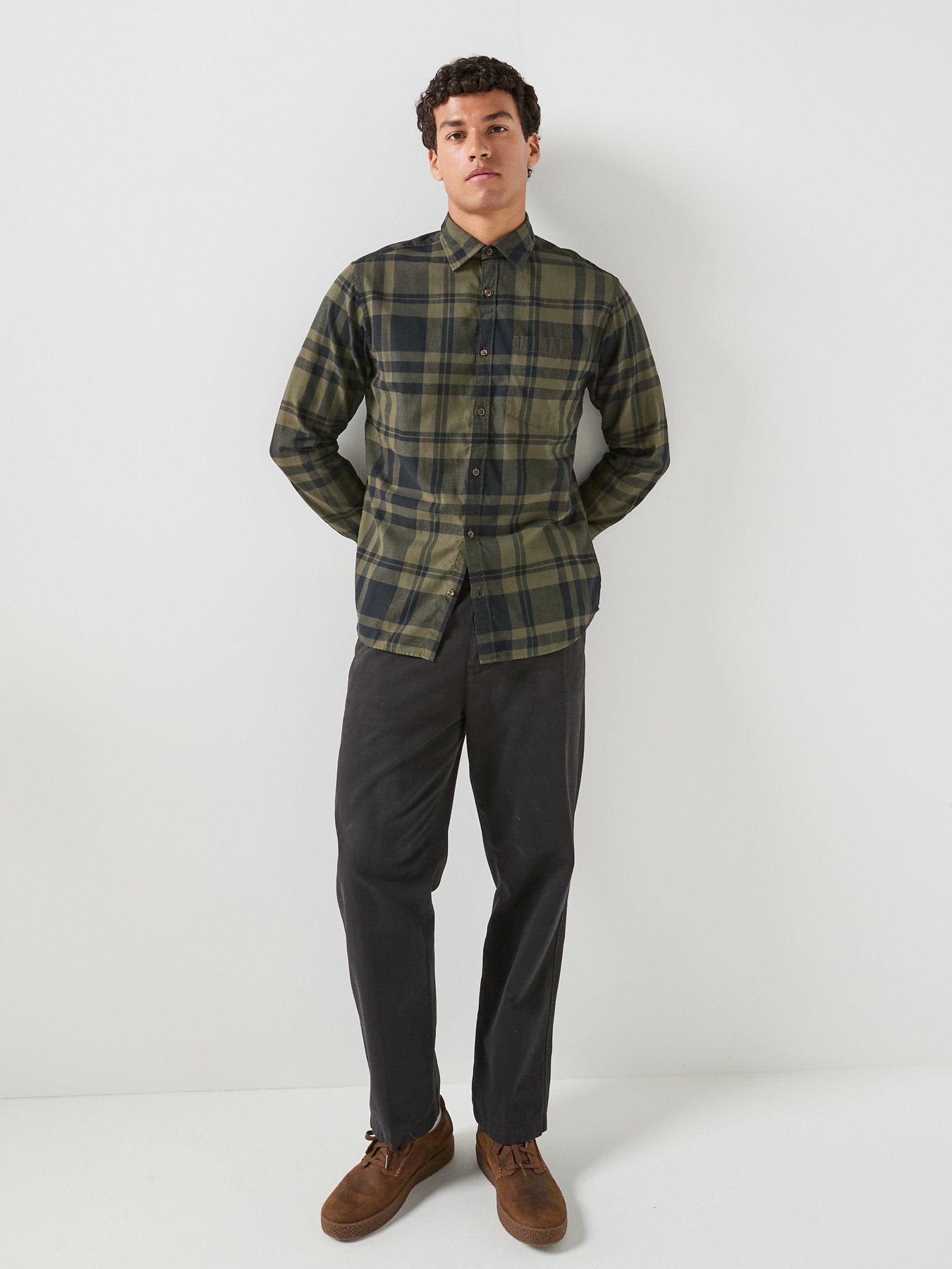 Image 1 of 6 of Jack & Jones Men's James Flannel Long Sleeve Shirt - Dark Green