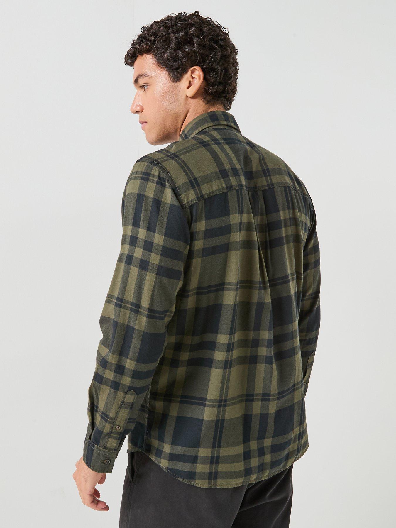 Image 2 of 6 of Jack & Jones Men's James Flannel Long Sleeve Shirt - Dark Green