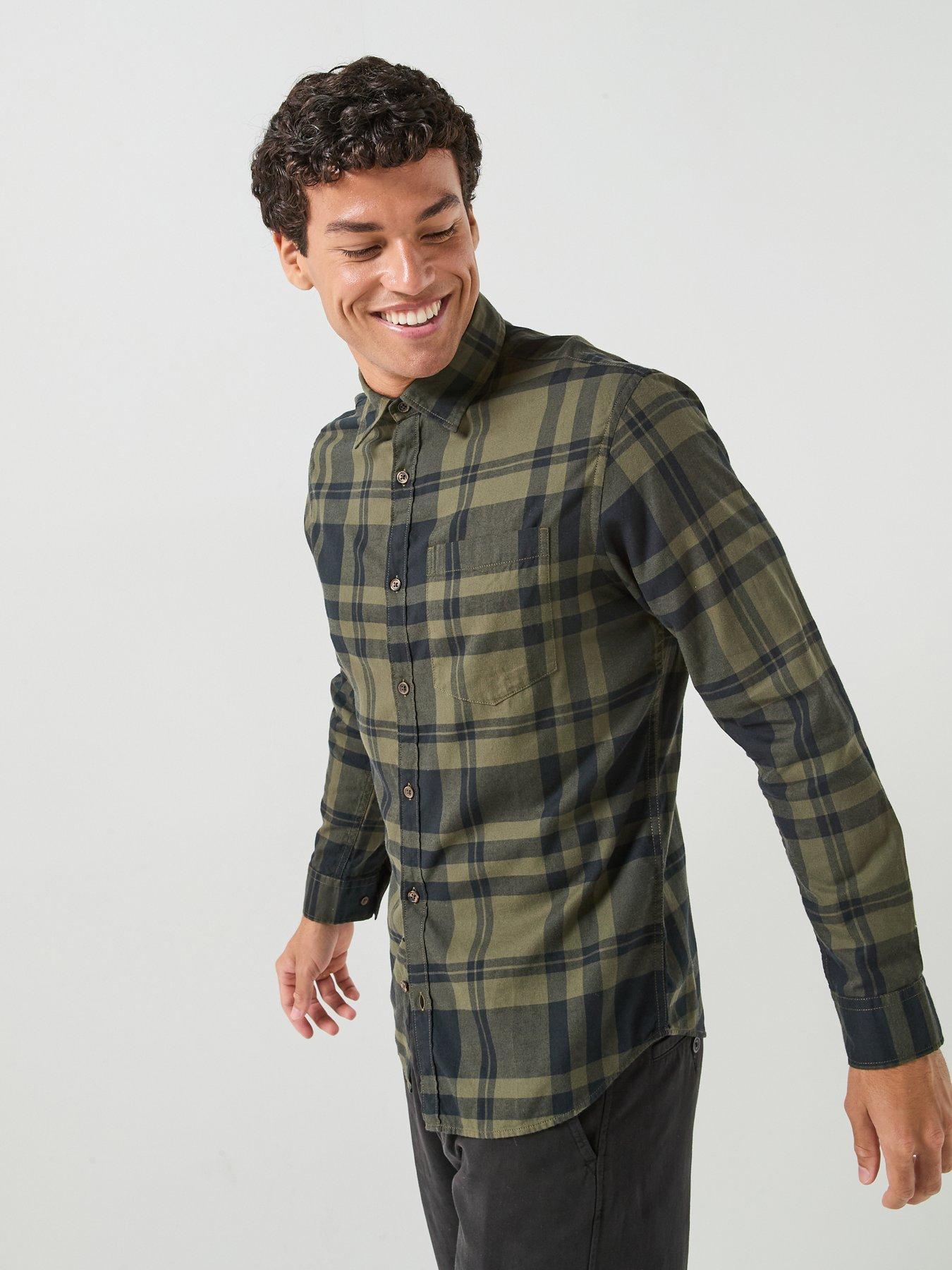 Image 3 of 6 of Jack & Jones Men's James Flannel Long Sleeve Shirt - Dark Green