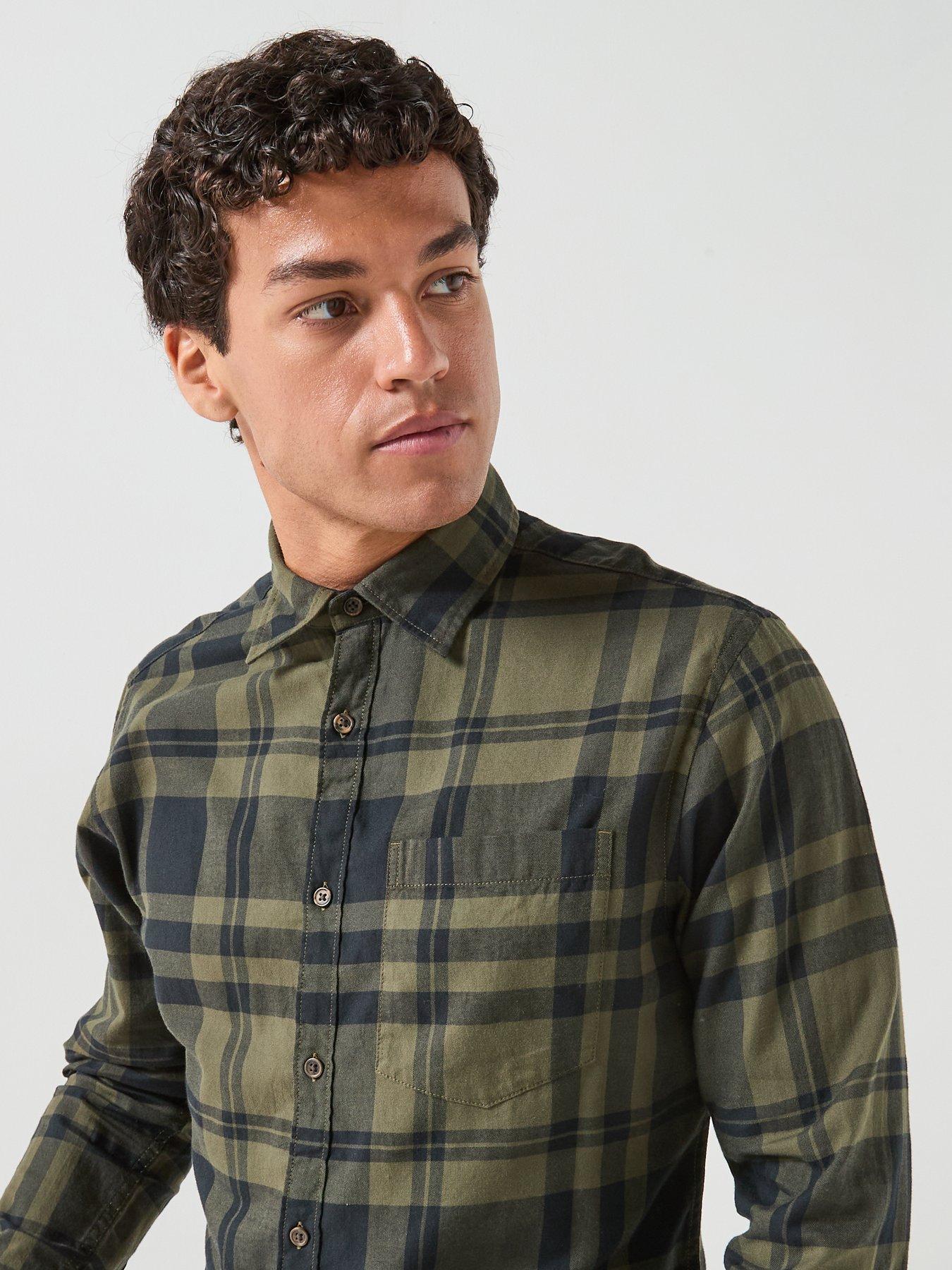 Image 4 of 6 of Jack & Jones Men's James Flannel Long Sleeve Shirt - Dark Green