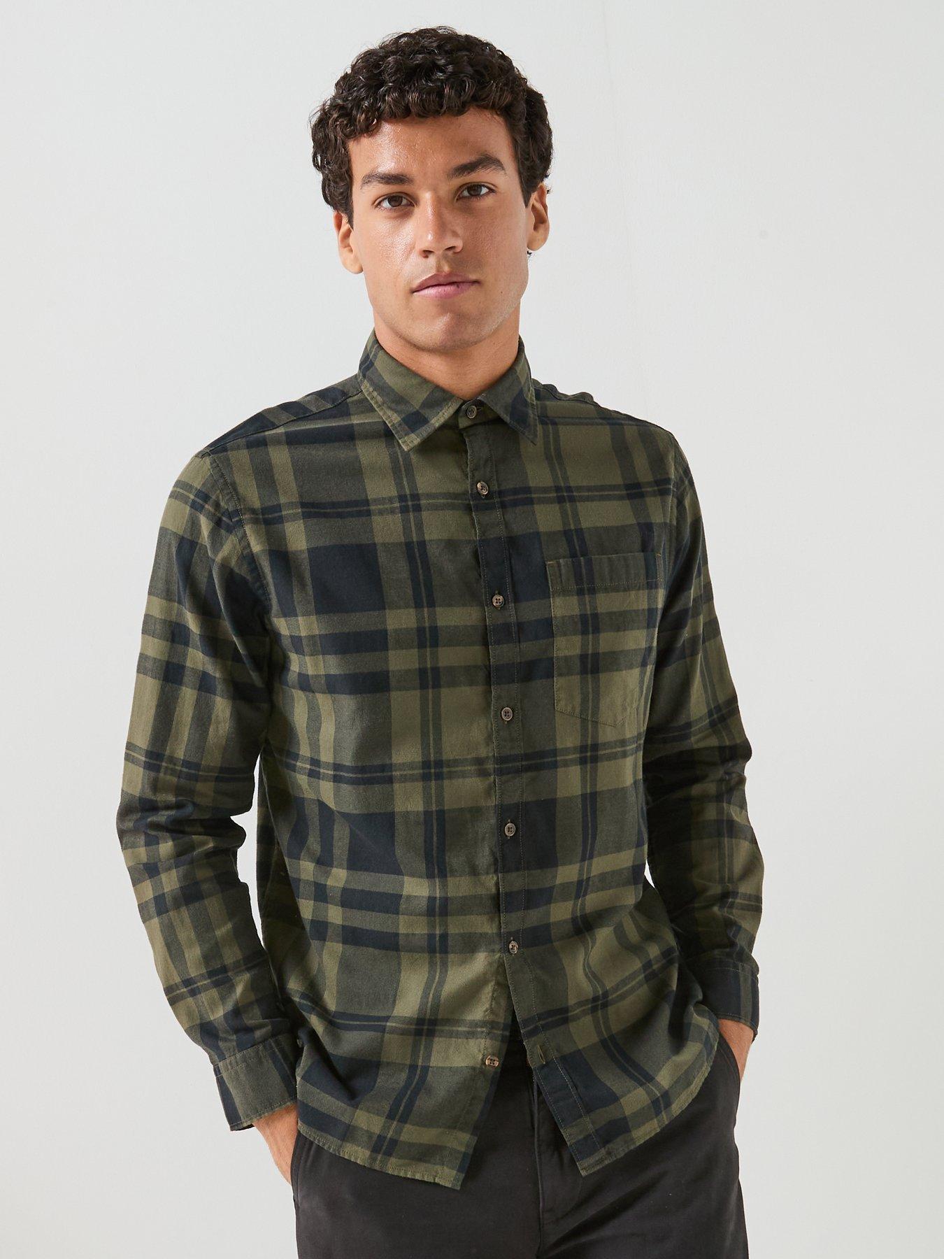 Image 5 of 6 of Jack & Jones Men's James Flannel Long Sleeve Shirt - Dark Green