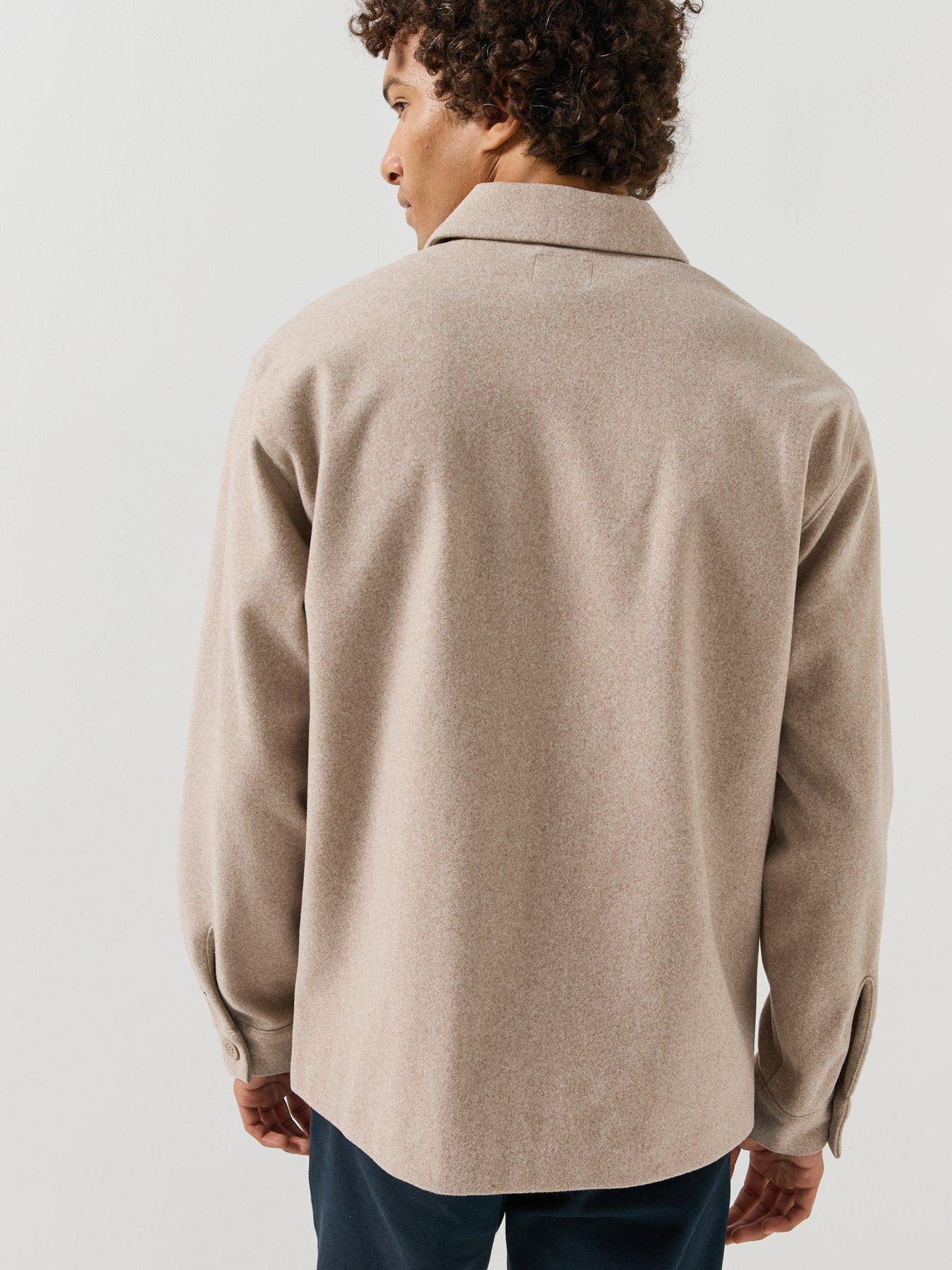 Image 2 of 6 of Jack & Jones Mens Loose Fit Knit Marl Overshirt - Oatmeal