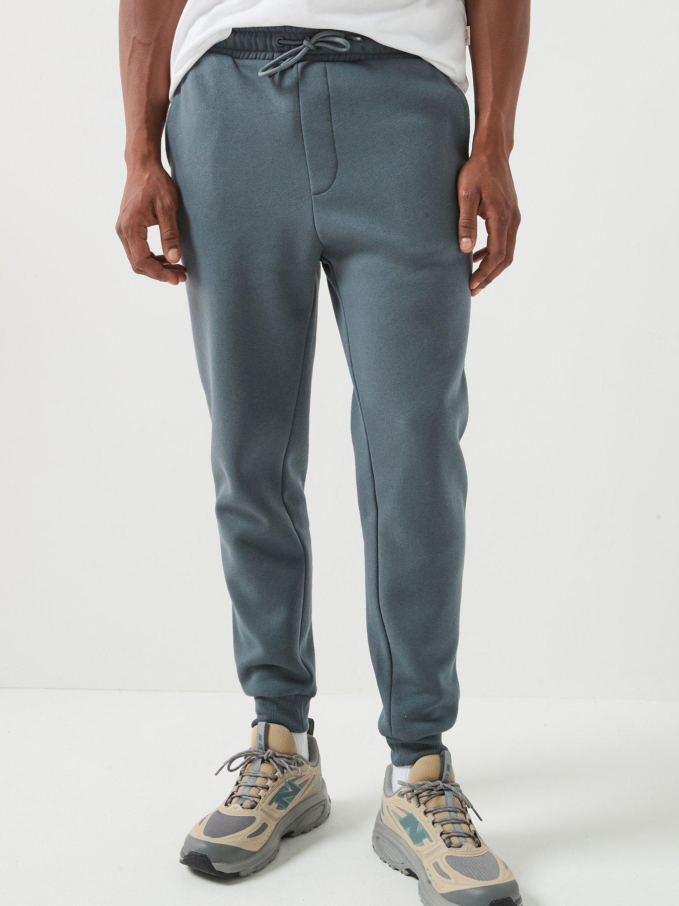 Image 1 of 6 of Jack & Jones Men's Cuffed Joggers with Drawstring Waist - Turbulence Blue