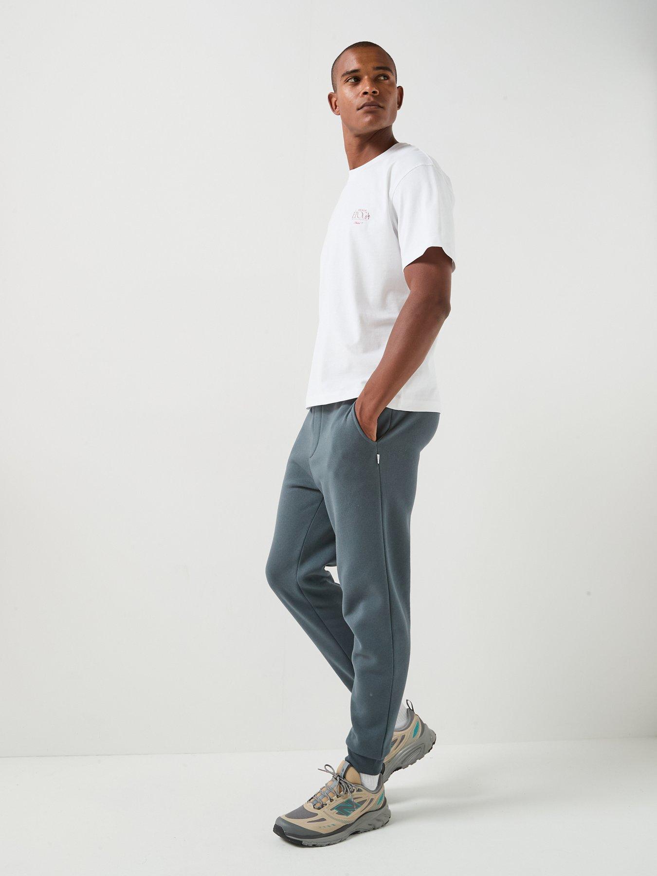 Image 3 of 6 of Jack & Jones Men's Cuffed Joggers with Drawstring Waist - Turbulence Blue