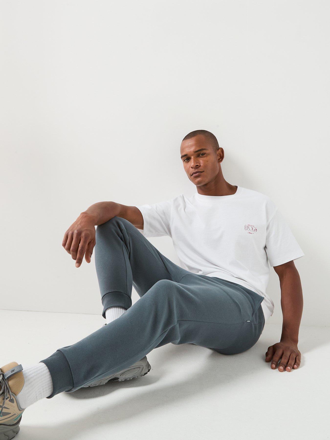Image 5 of 6 of Jack & Jones Men's Cuffed Joggers with Drawstring Waist - Turbulence Blue