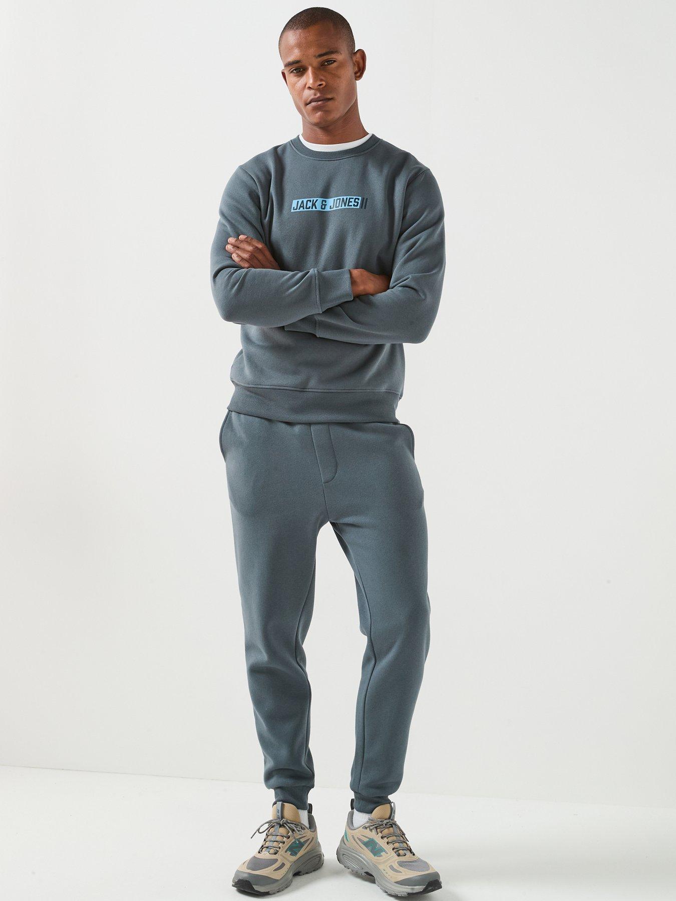 Image 6 of 6 of Jack & Jones Men's Cuffed Joggers with Drawstring Waist - Turbulence Blue