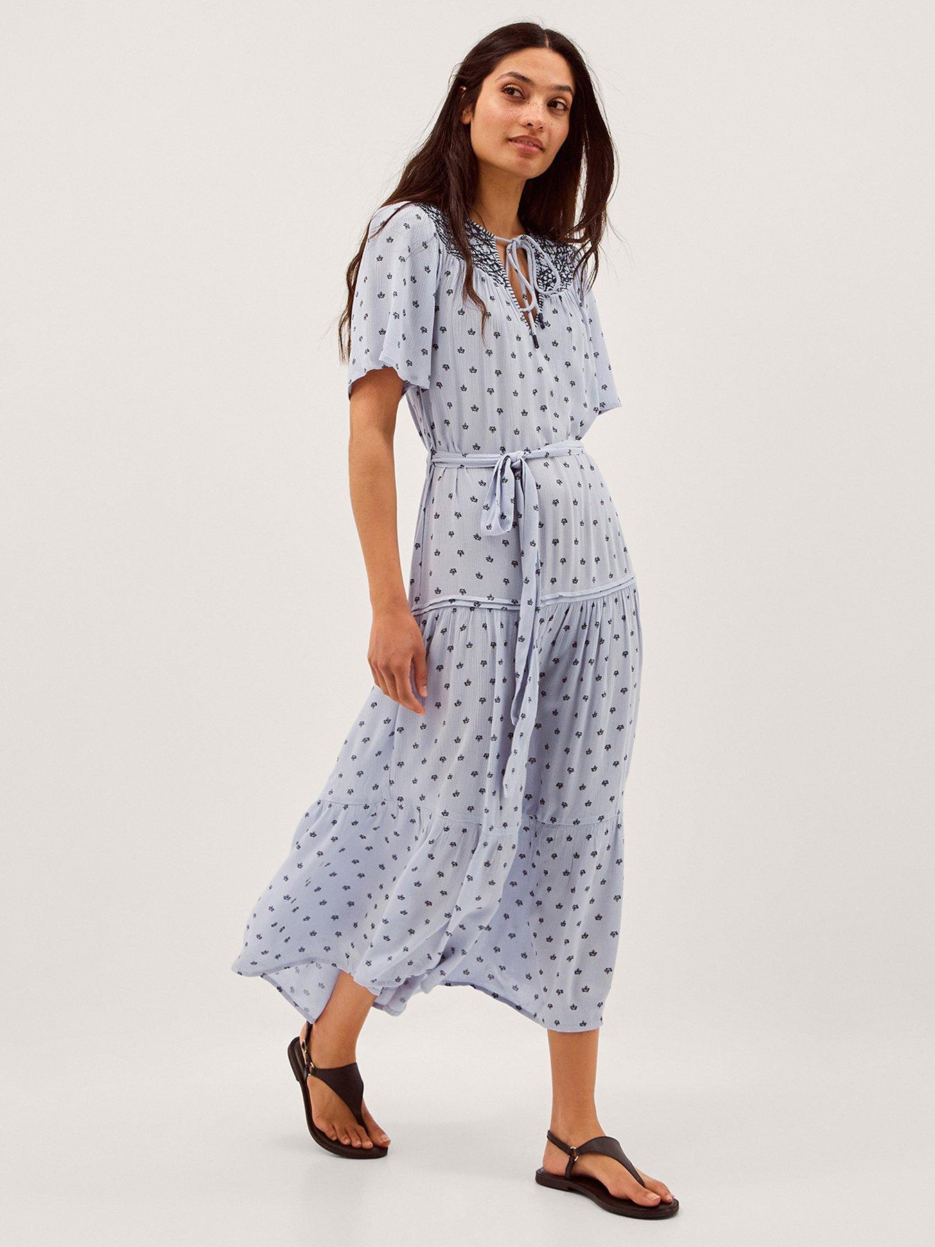 Image 1 of 4 of Monsoon Mia Print Dress - Blue