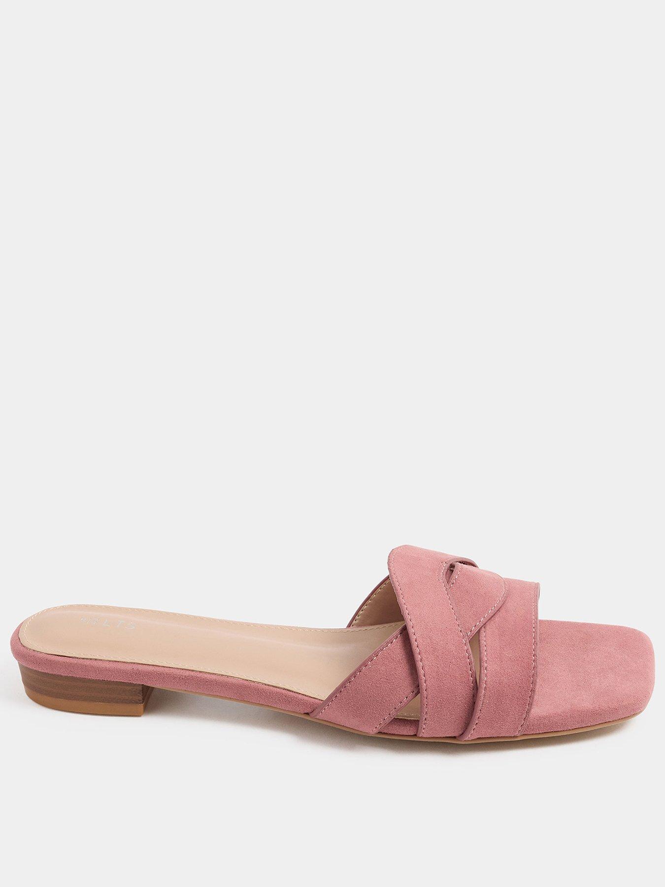 Image 1 of 4 of Long Tall Sally Twisted Low Block Mules - Pink