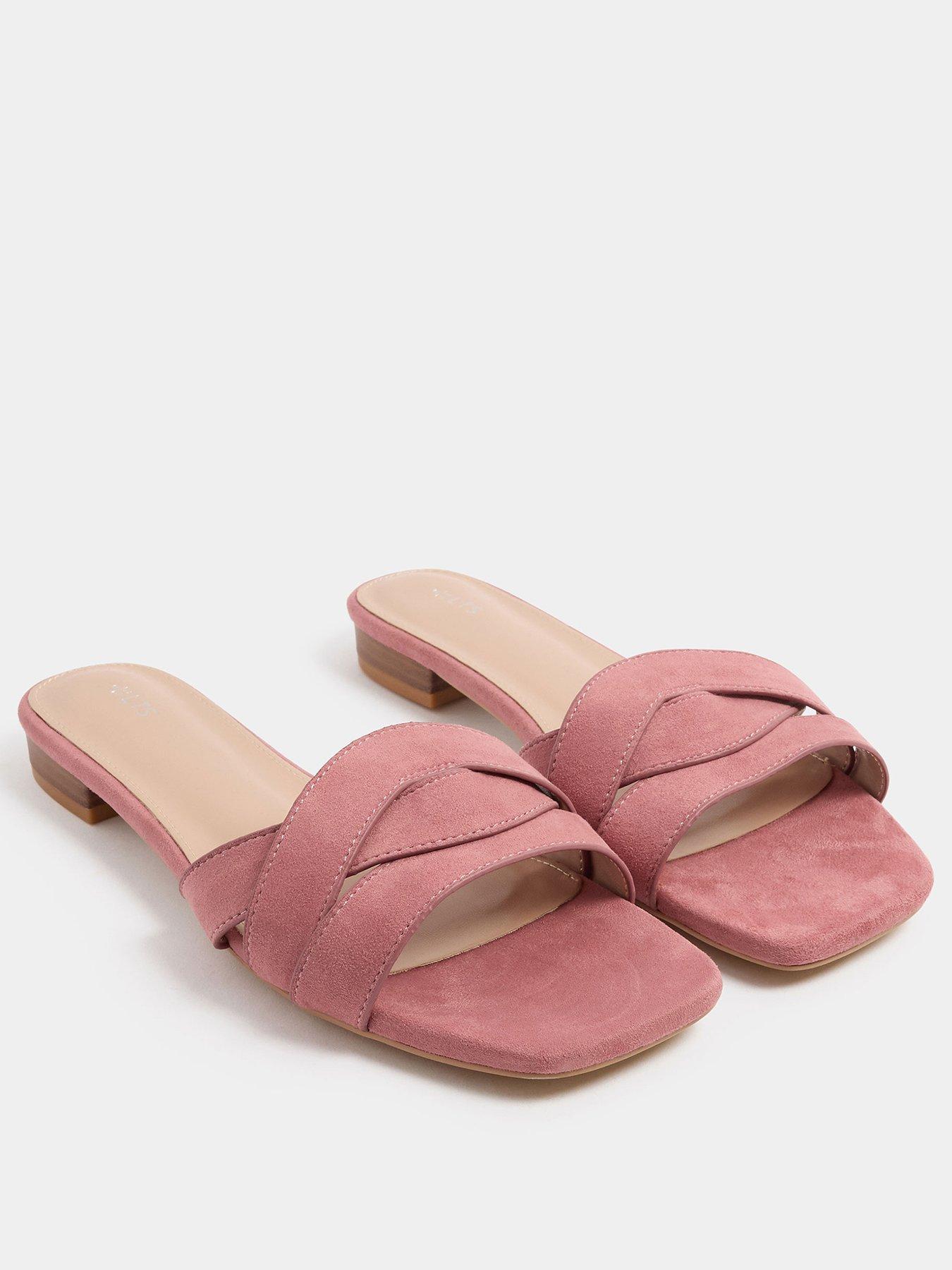 Image 2 of 4 of Long Tall Sally Twisted Low Block Mules - Pink