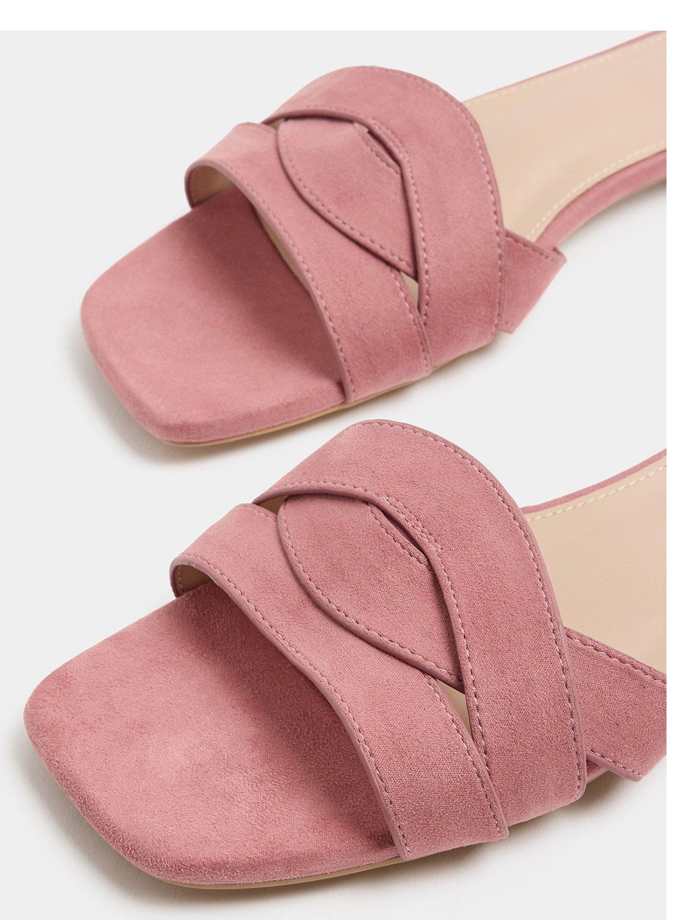 Image 4 of 4 of Long Tall Sally Twisted Low Block Mules - Pink