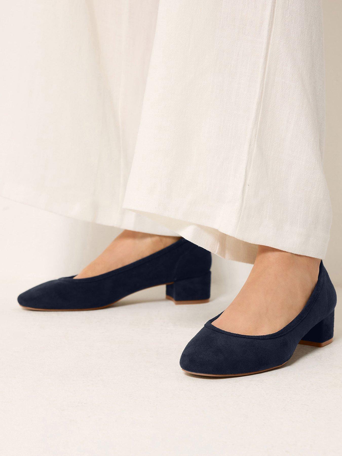 Long Tall Sally Ballerina Block Heel Shoes - Blue