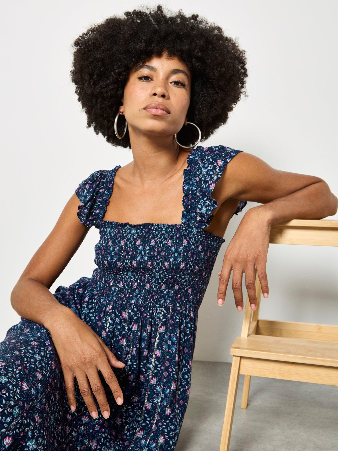 apricot-ruffle-strap-tiered-midi-dress-blueoutfit