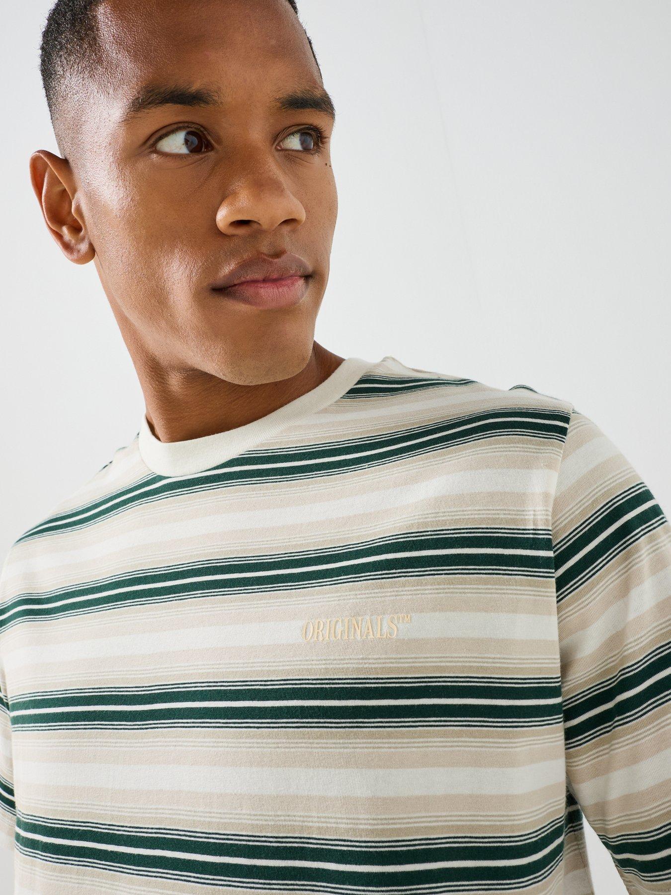Image 4 of 6 of Jack & Jones Frederiksberg Striped Crew Neck T-Shirt - Dark Green