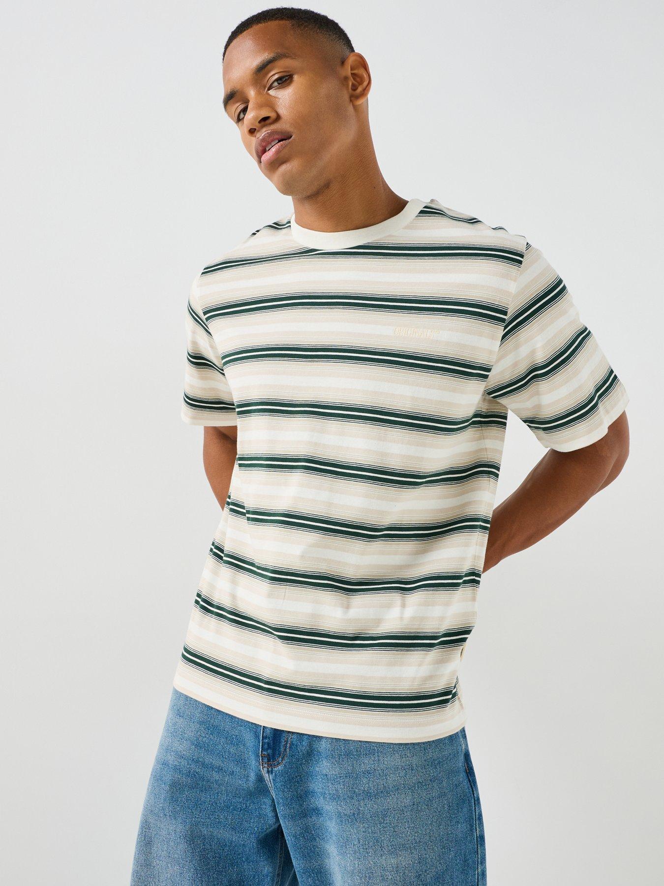 Image 6 of 6 of Jack & Jones Frederiksberg Striped Crew Neck T-Shirt - Dark Green