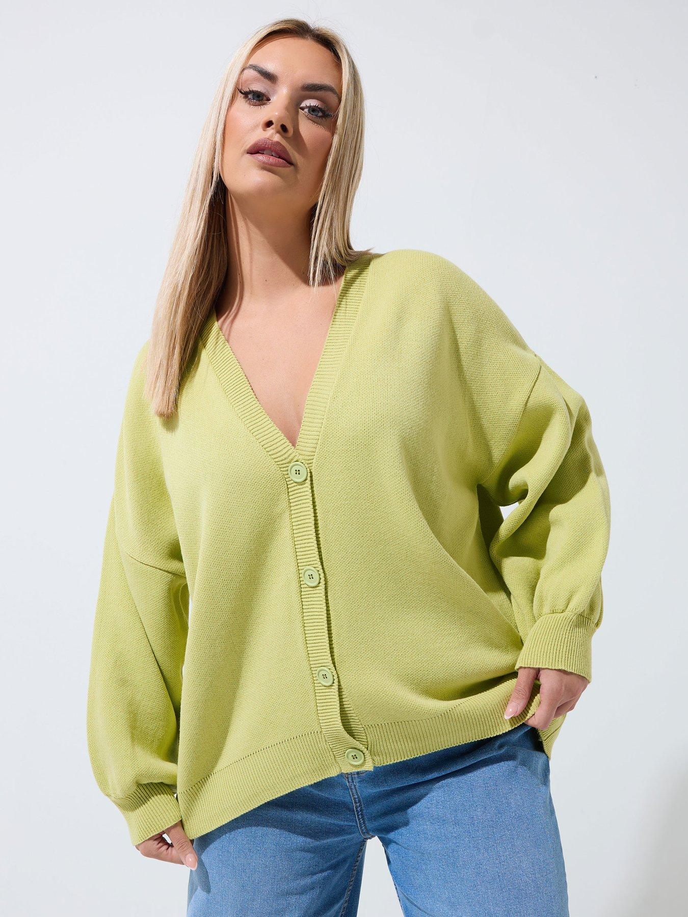 yours-curve-balloon-sleeve-cardigan-whitefront