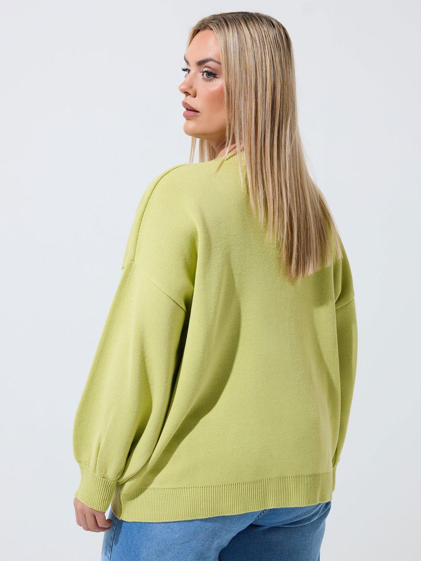 yours-curve-balloon-sleeve-cardigan-whitestillFront