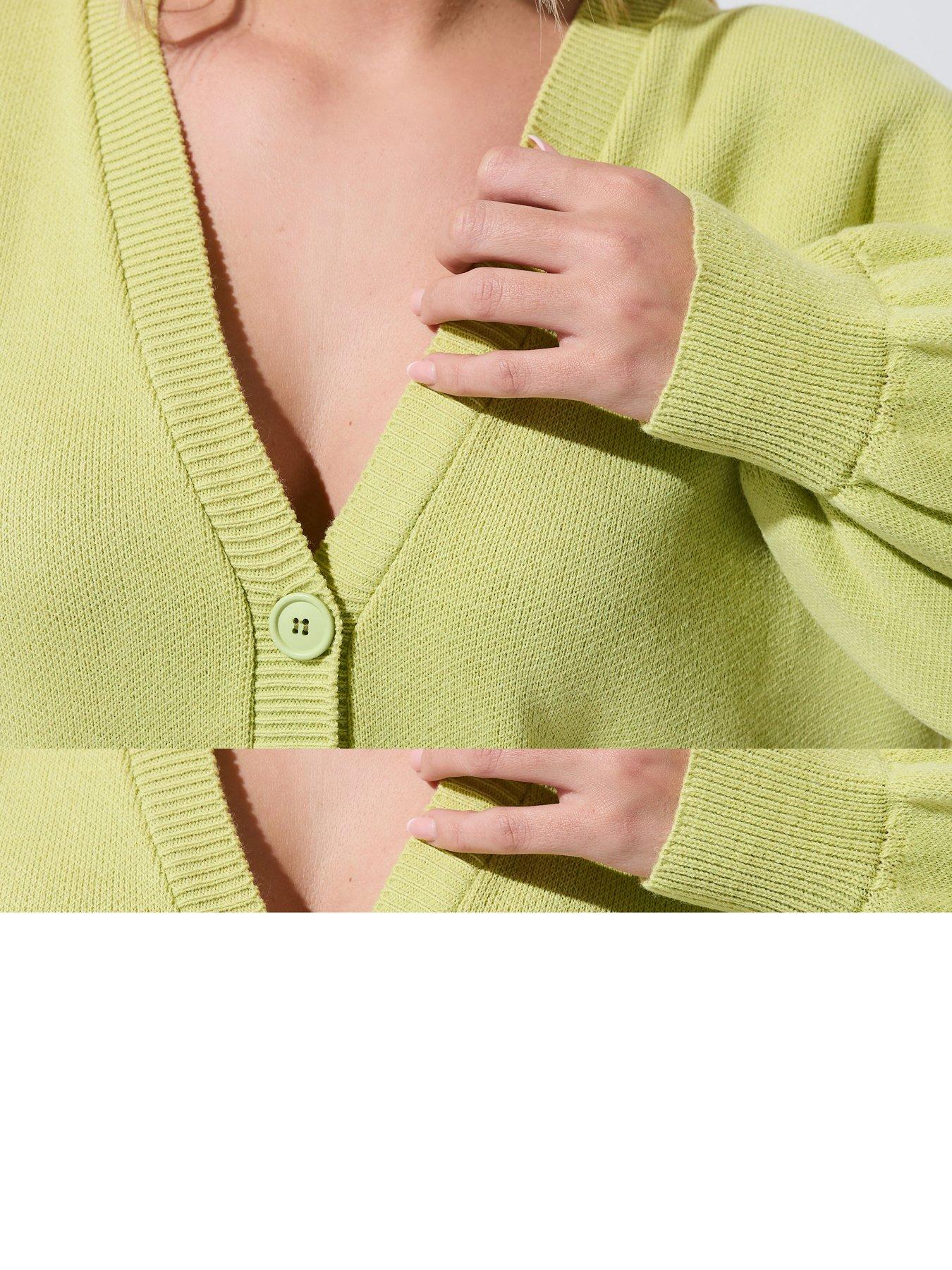 yours-curve-balloon-sleeve-cardigan-whiteoutfit