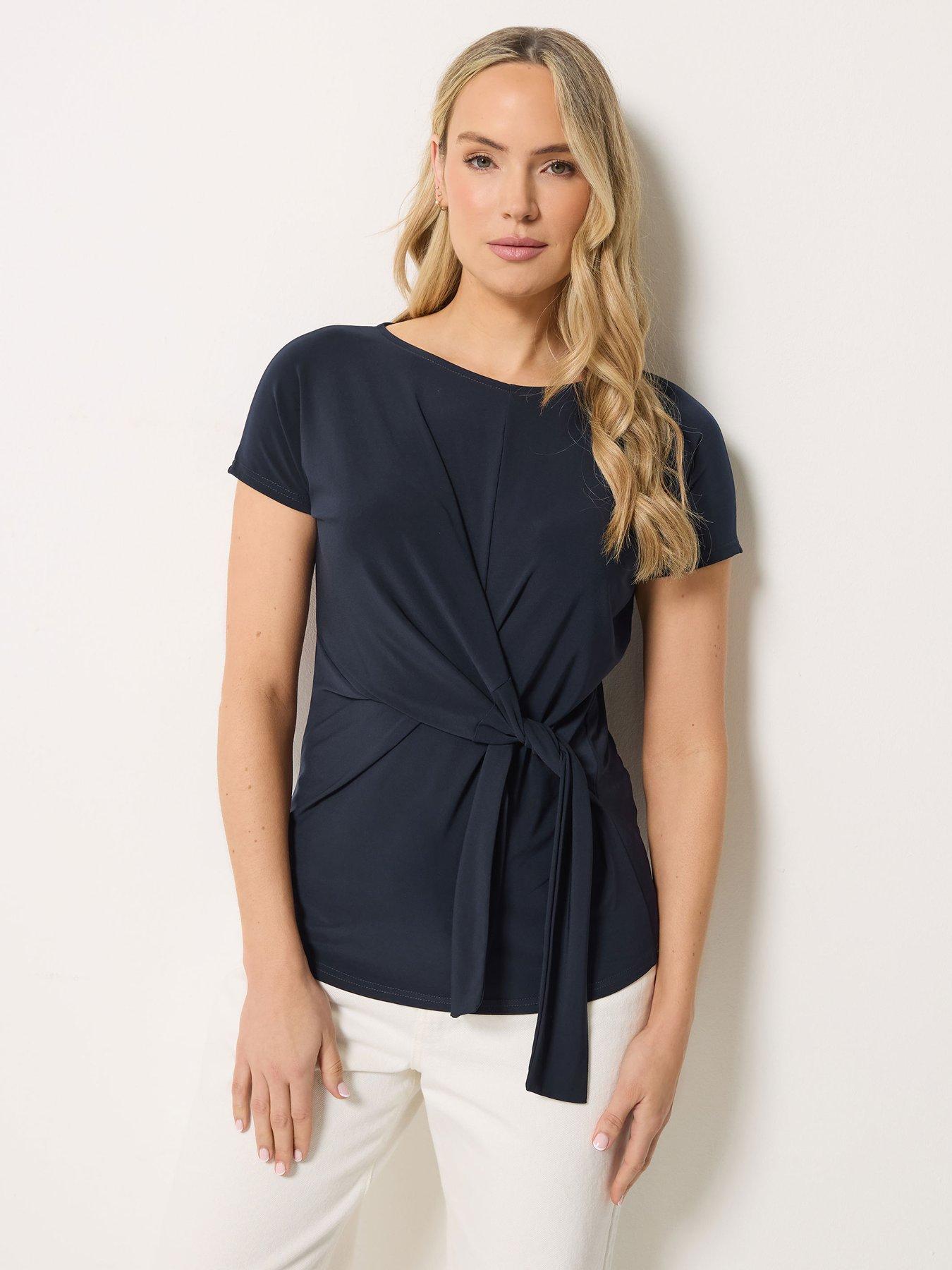 Long Tall Sally Ity Tie Waist Top - Blue