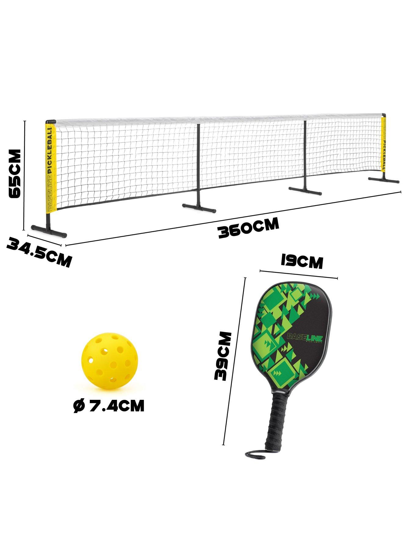 Image 2 of 7 of Baseline Pickleball 4 Player Set - Wooden Paddle Bats, Net & Balls