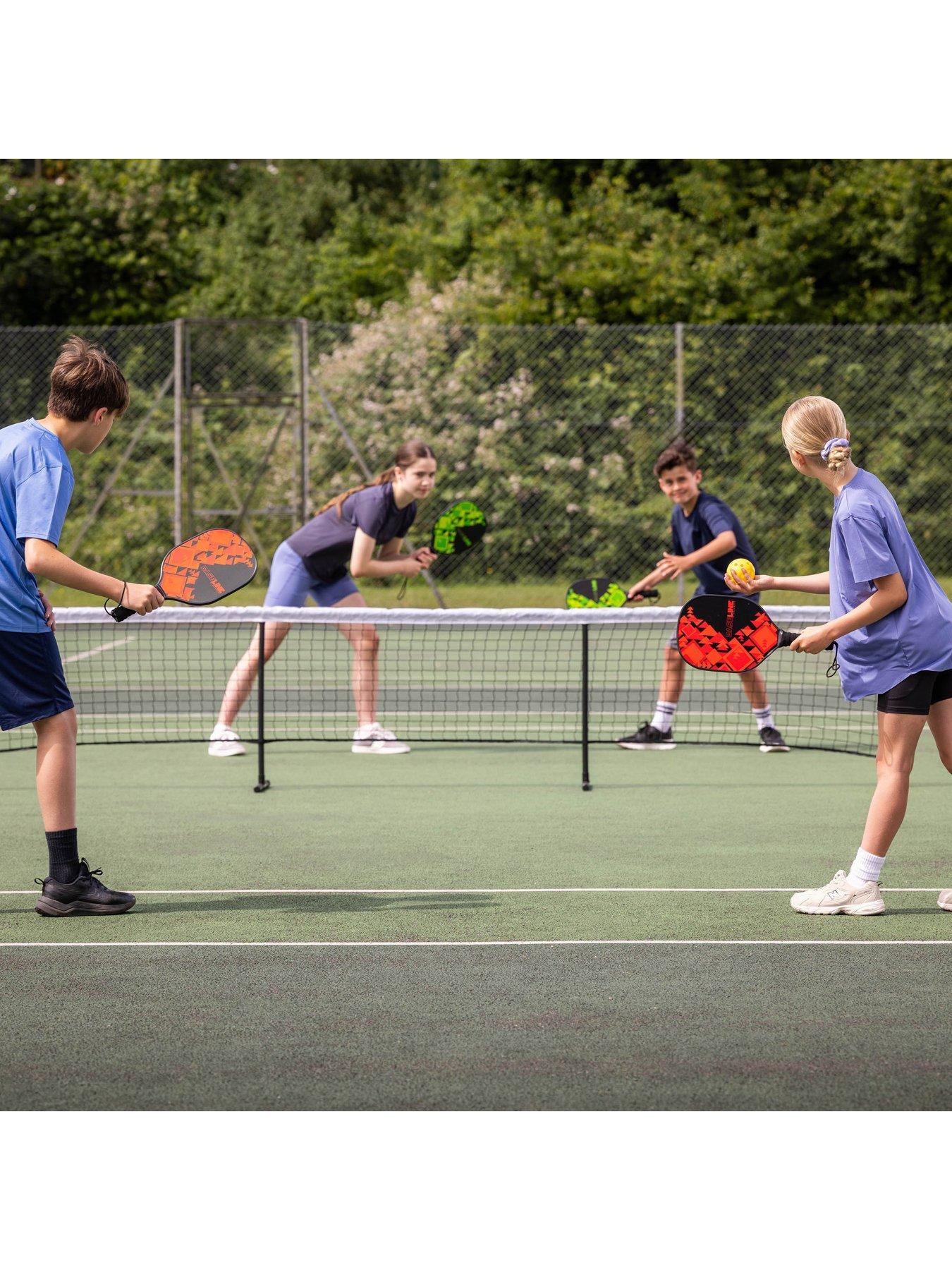 Image 6 of 7 of Baseline Pickleball 4 Player Set - Wooden Paddle Bats, Net & Balls