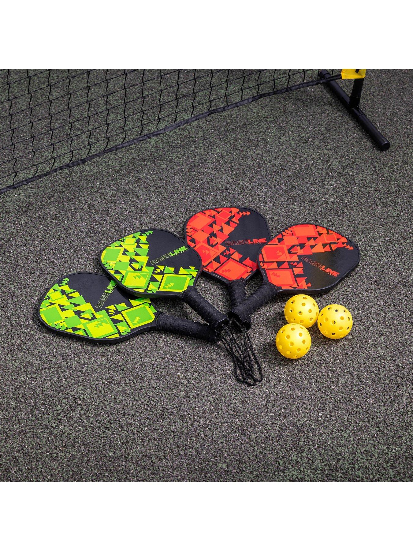 Image 7 of 7 of Baseline Pickleball 4 Player Set - Wooden Paddle Bats, Net & Balls