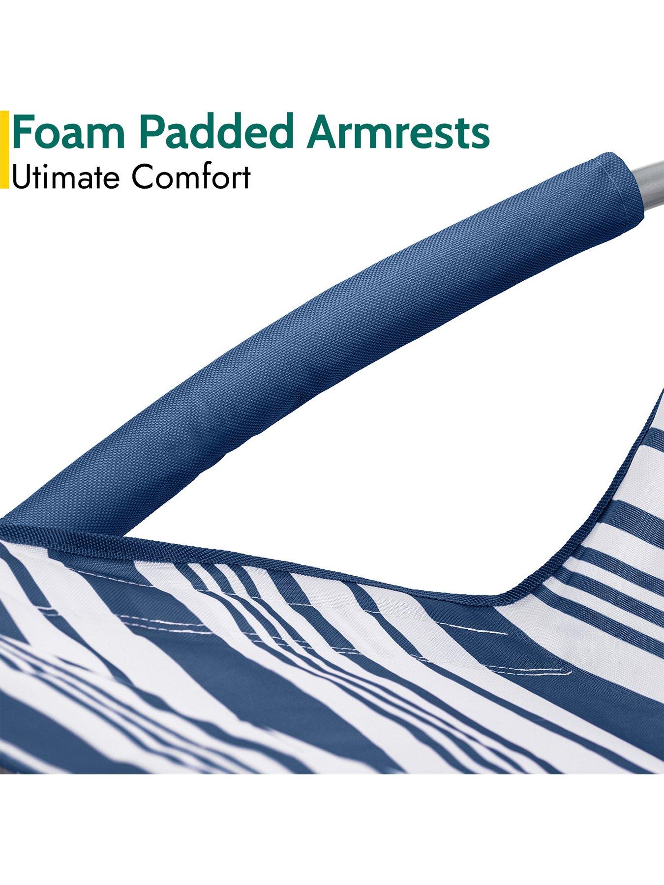 Image 4 of 7 of Trail Sisken Low Folding Beach Chair - Navy Stripe