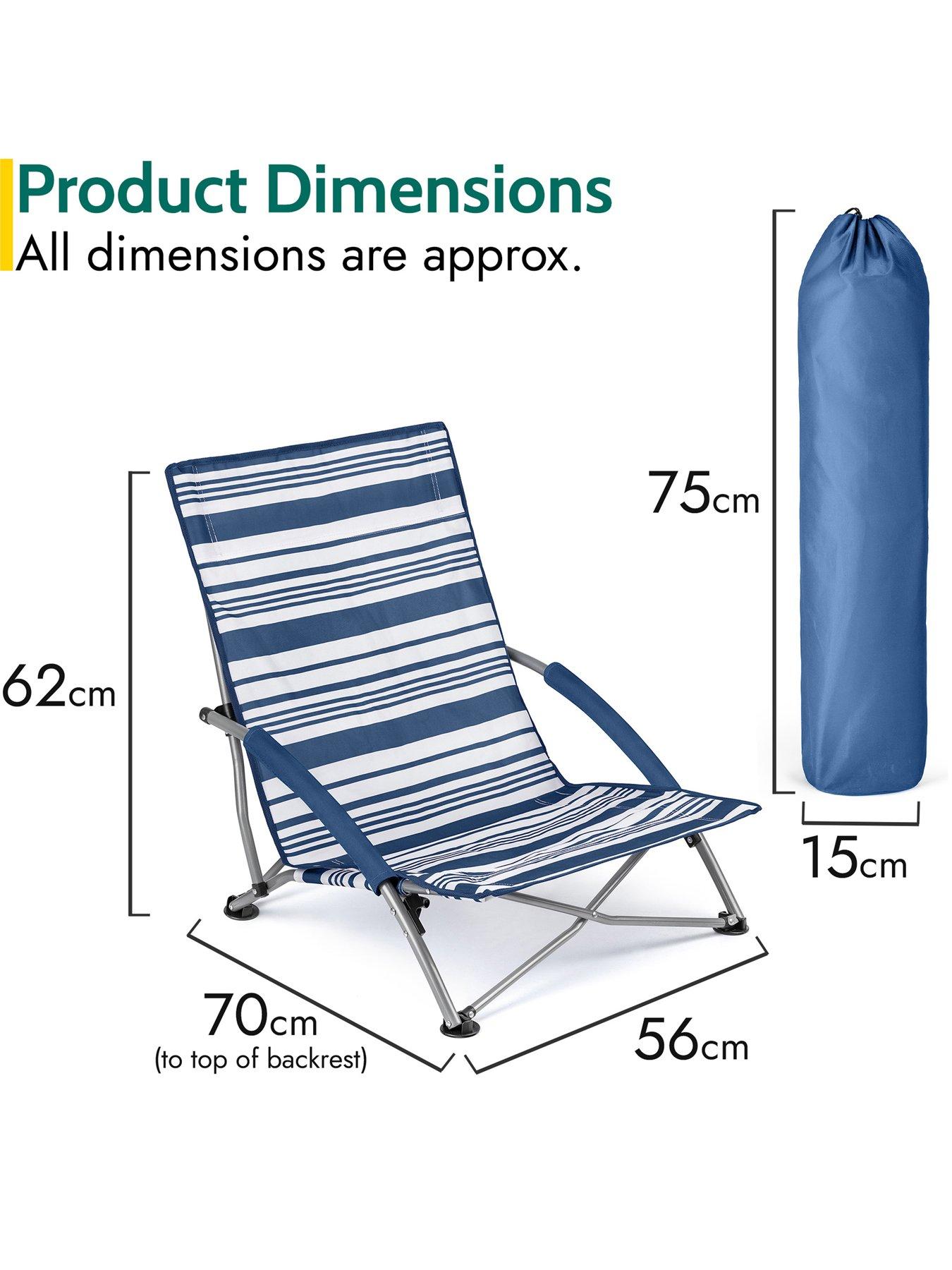 Image 7 of 7 of Trail Sisken Low Folding Beach Chair - Navy Stripe