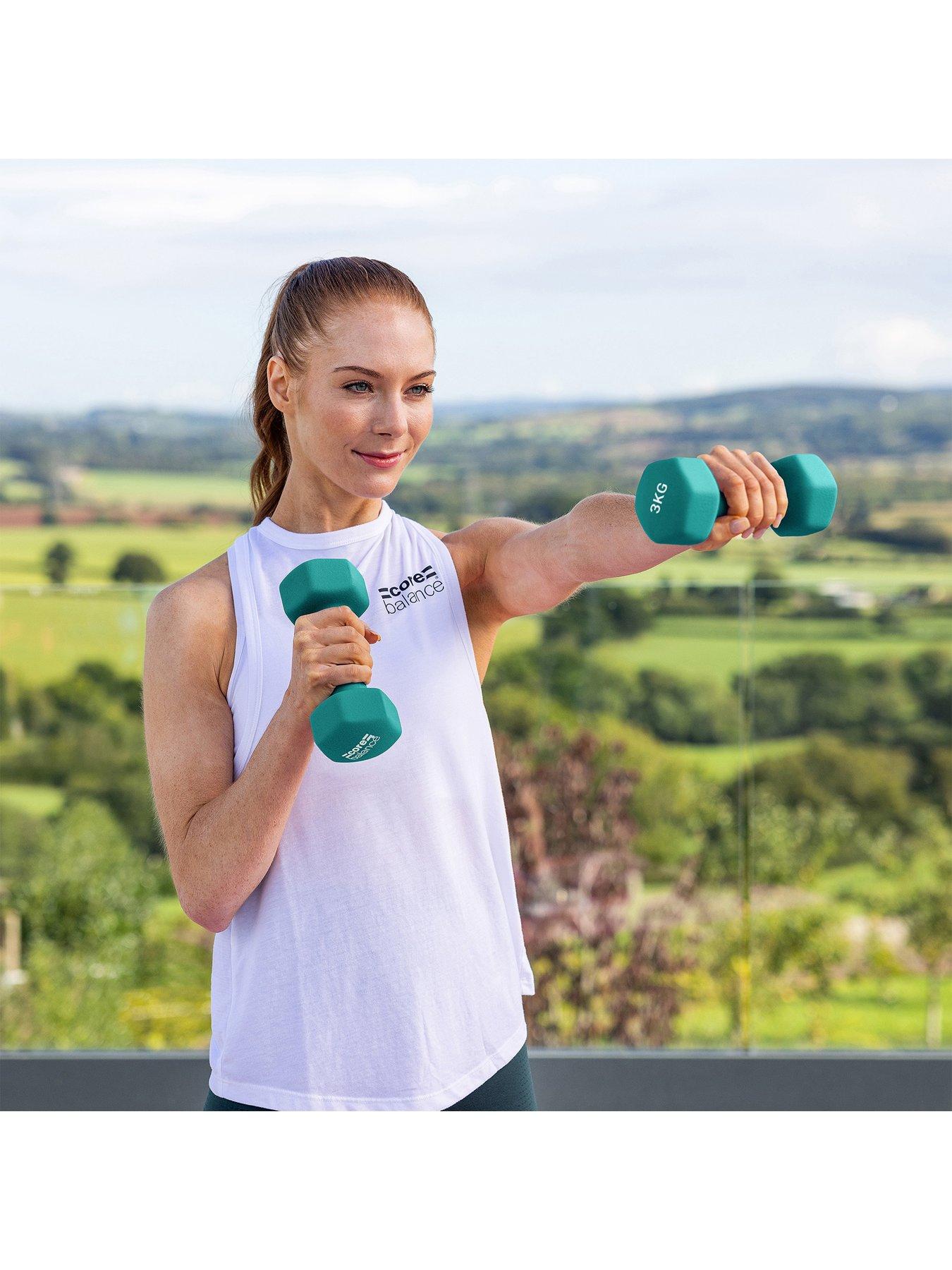 Image 2 of 7 of Core Balance Hex Dumbbell Set with Rack - 1kg/3kg/5kg, 18kg Total