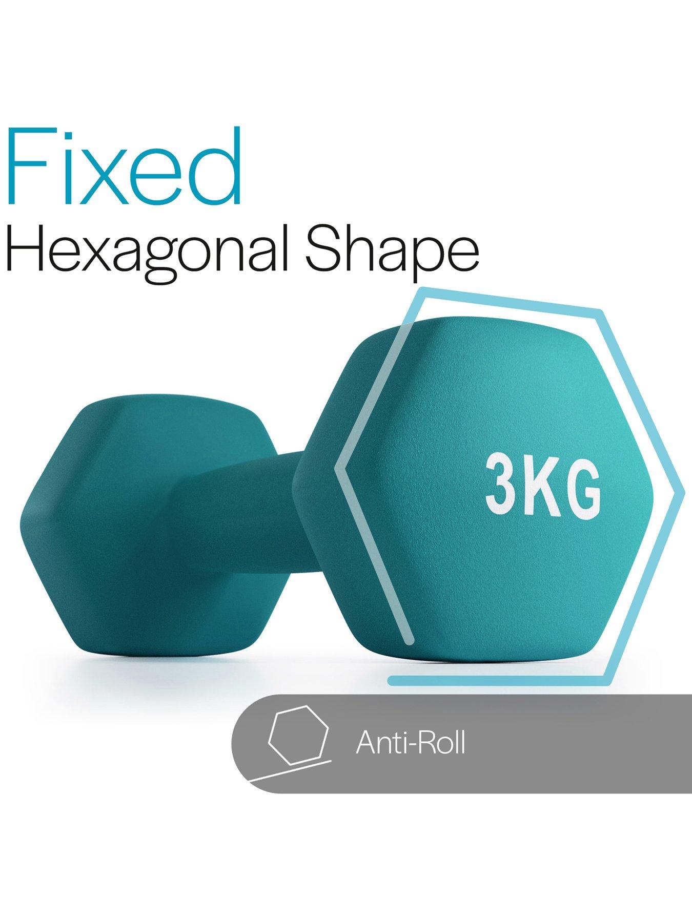 Image 6 of 7 of Core Balance Hex Dumbbell Set with Rack - 1kg/3kg/5kg, 18kg Total