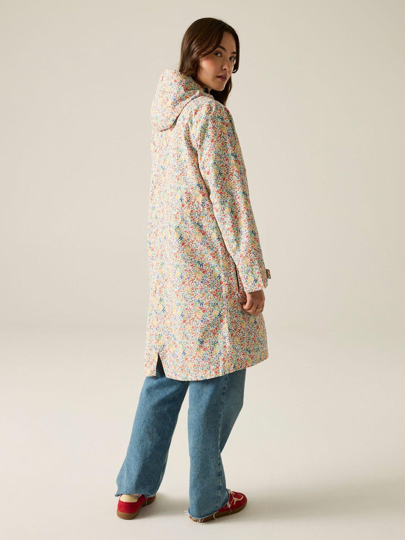 Image 2 of 7 of Regatta Ladies Cath Kidston Long Waterproof Shell Jacket- Cream Harmony Ditsy