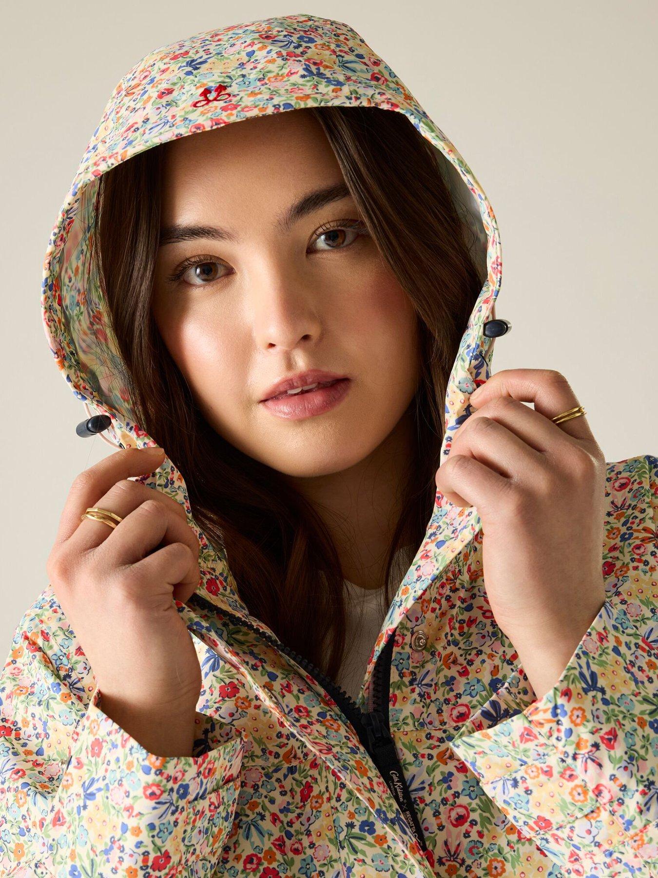 Image 6 of 7 of Regatta Ladies Cath Kidston Long Waterproof Shell Jacket- Cream Harmony Ditsy