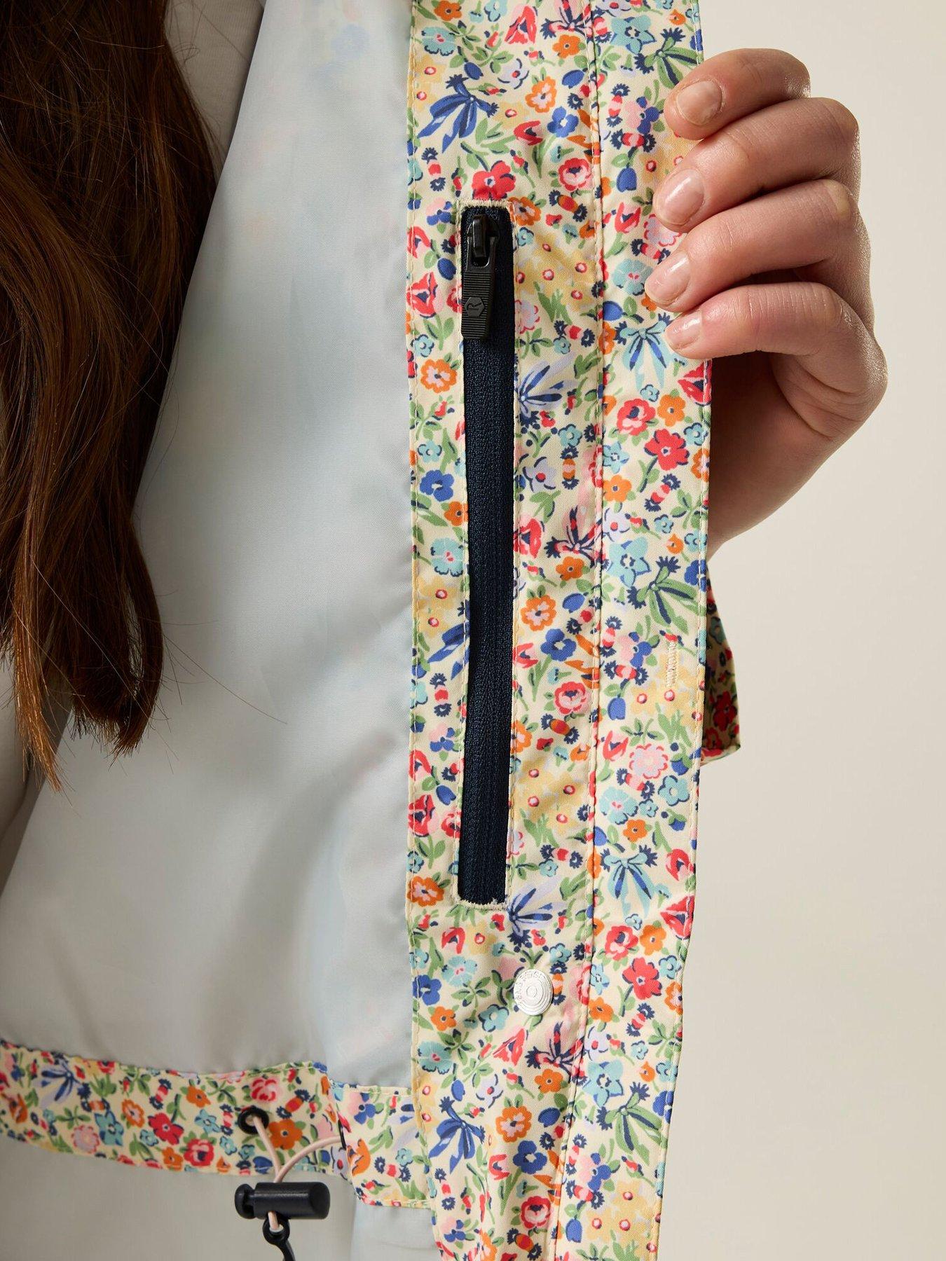 Image 7 of 7 of Regatta Ladies Cath Kidston Long Waterproof Shell Jacket- Cream Harmony Ditsy