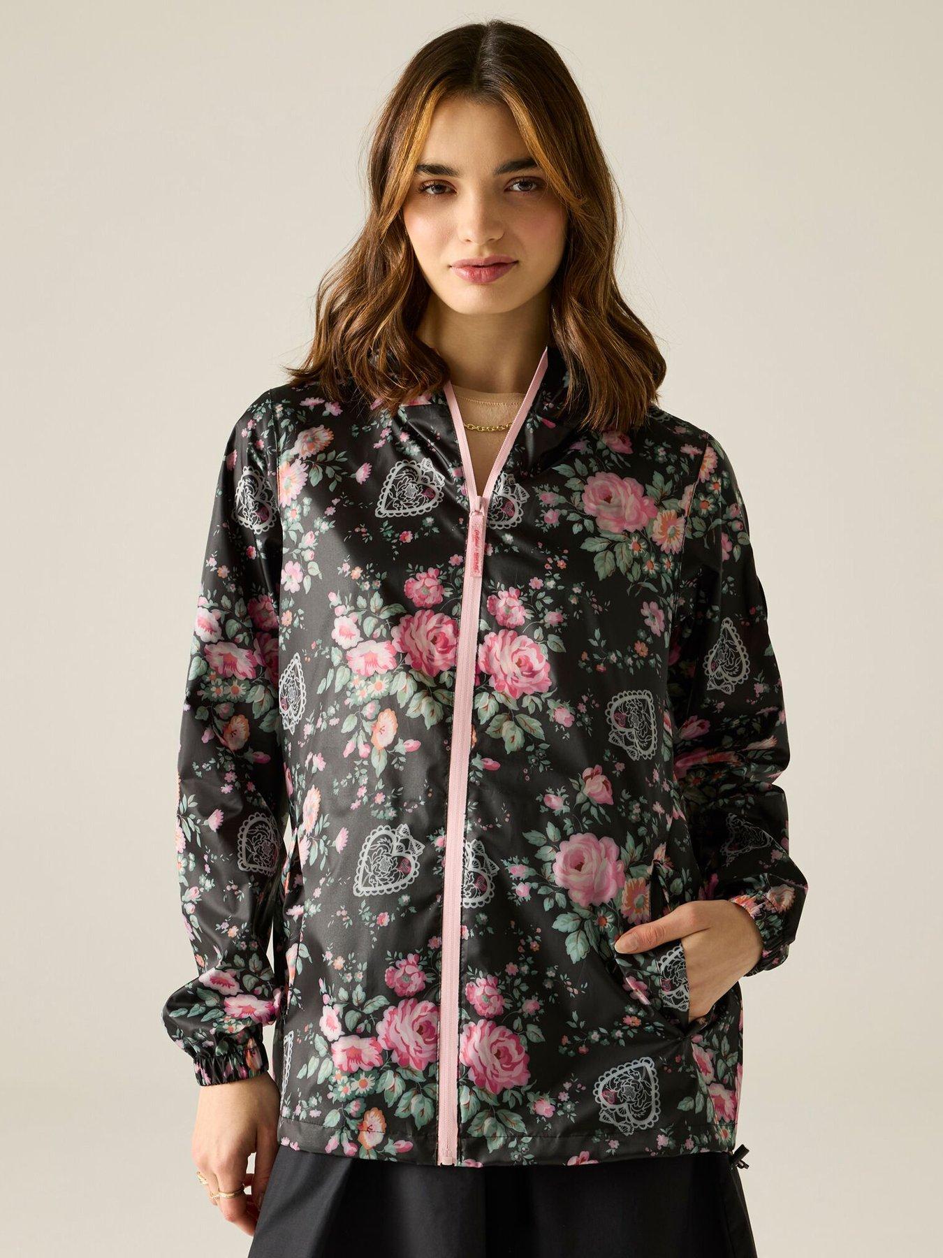 Image 1 of 7 of Regatta Ladies Cath Kidston Pack It Jacket - Black Hackney Rose