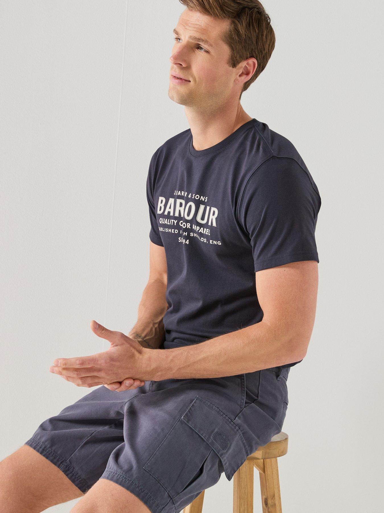 Image 4 of 6 of Barbour Relaxed Fit Wetheral Cargo Shorts - Navy