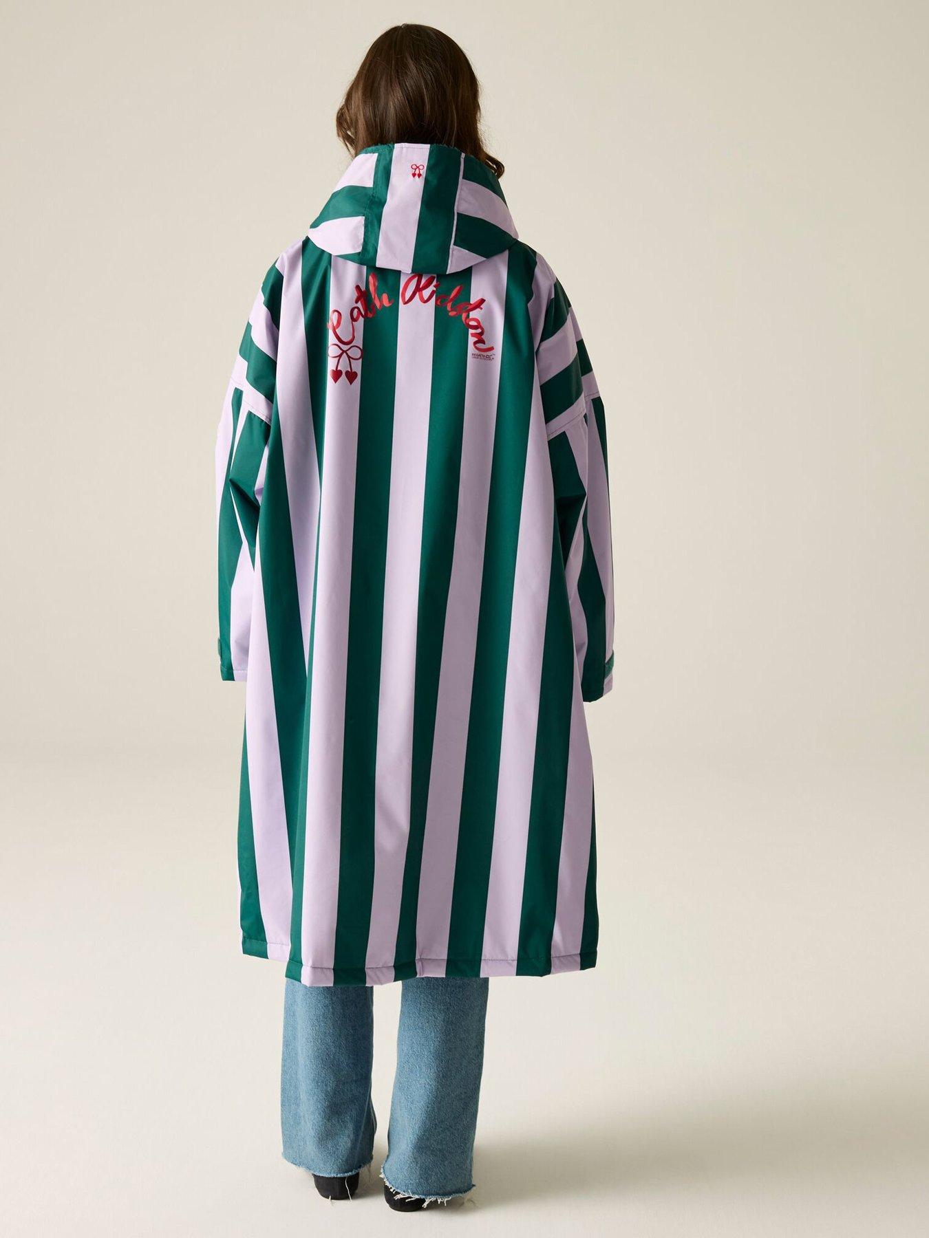 Image 2 of 7 of Regatta Ladies Cath Kidston Changing Robe - Lilac &amp; Green Candy Stripe