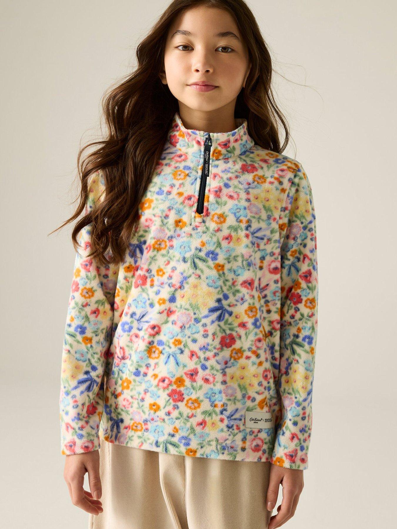 regatta-girls-cath-kidston-junior-half-zip-fleece-cream-harmony-ditsy