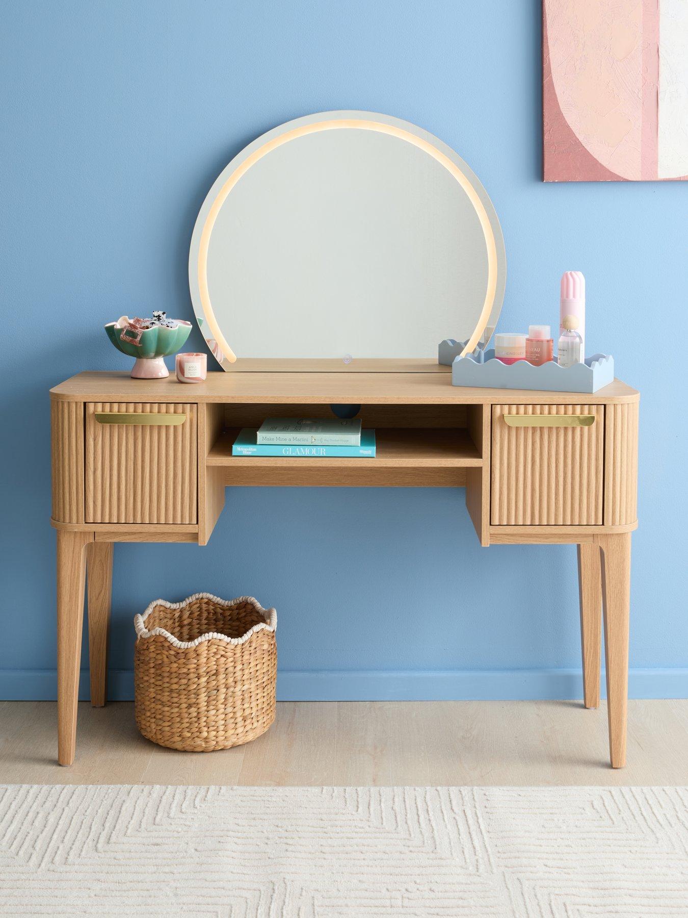 The Very Collection Carina Dressing Table and Lit Mirror - Oak - FSC® Certified